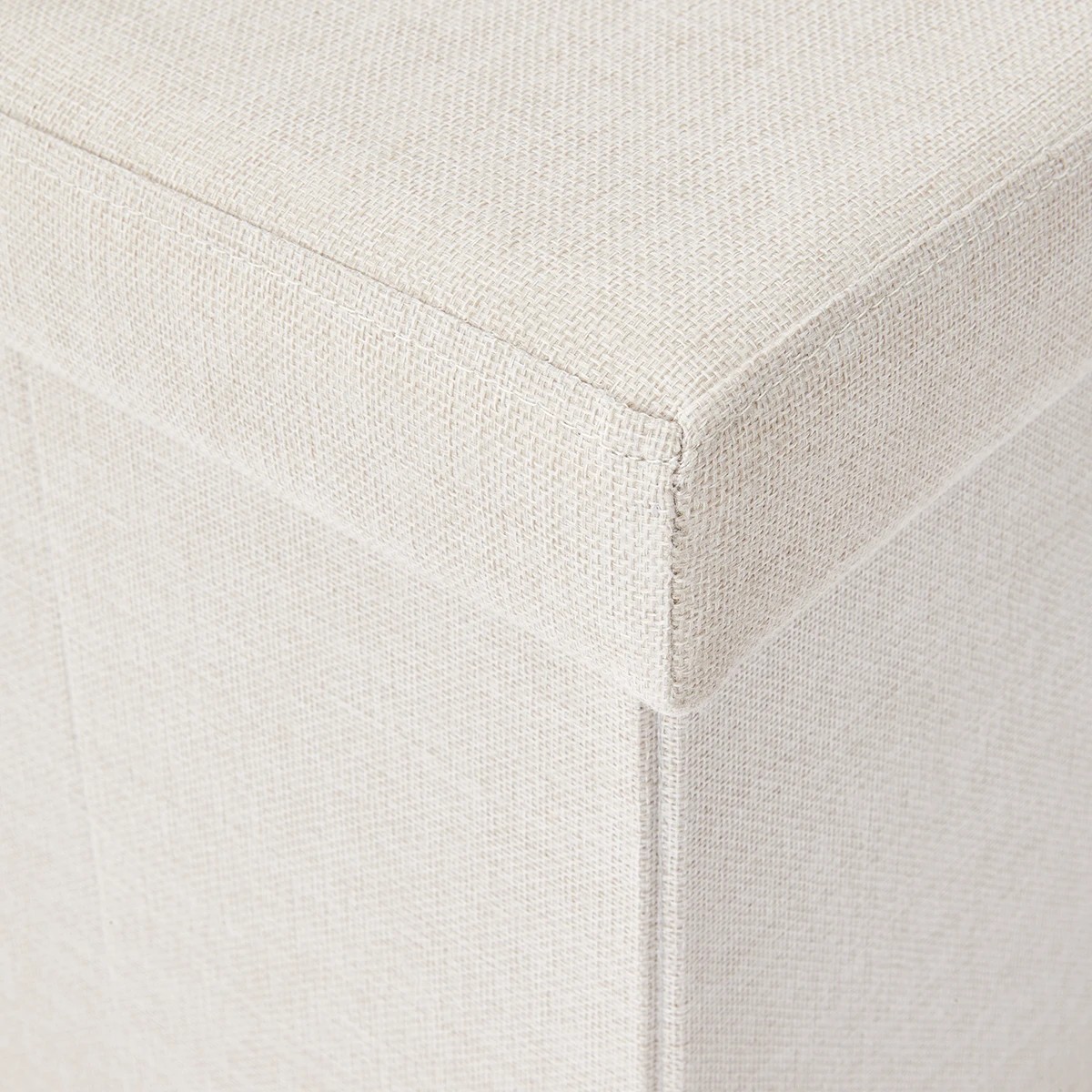 9 Linen Look Storage Ottoman - Beige, 9 of 10