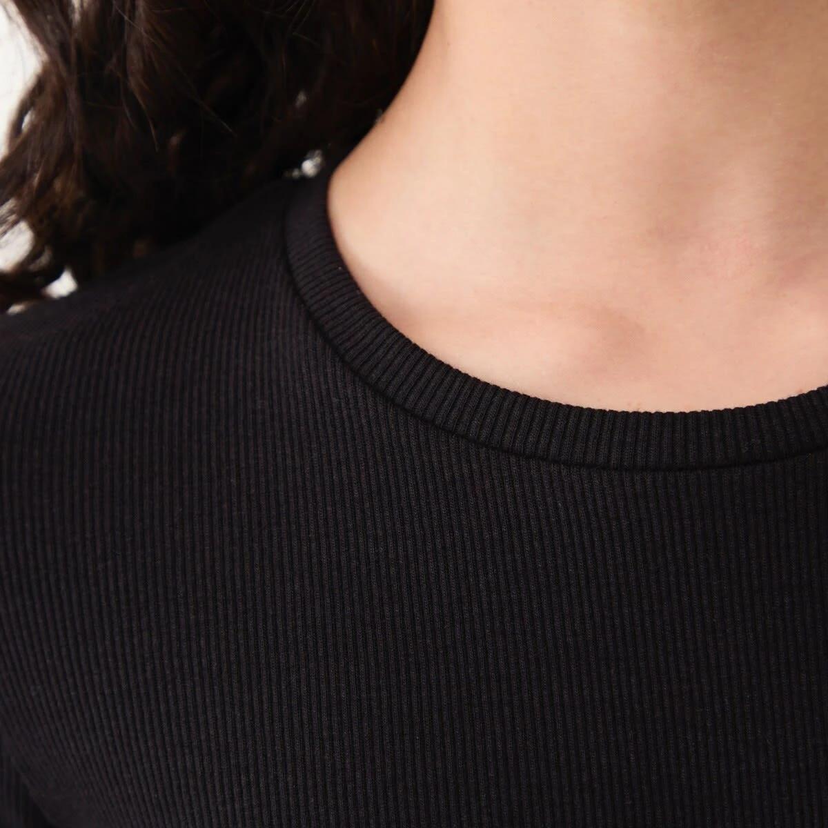 5 Short Sleeve Rib Top BLACK, 5 of 7