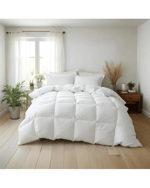 Royal Comfort 500GSM Duck Feather Down Quilt Ultra Warm Plush All Seasons - Super King Bed - White