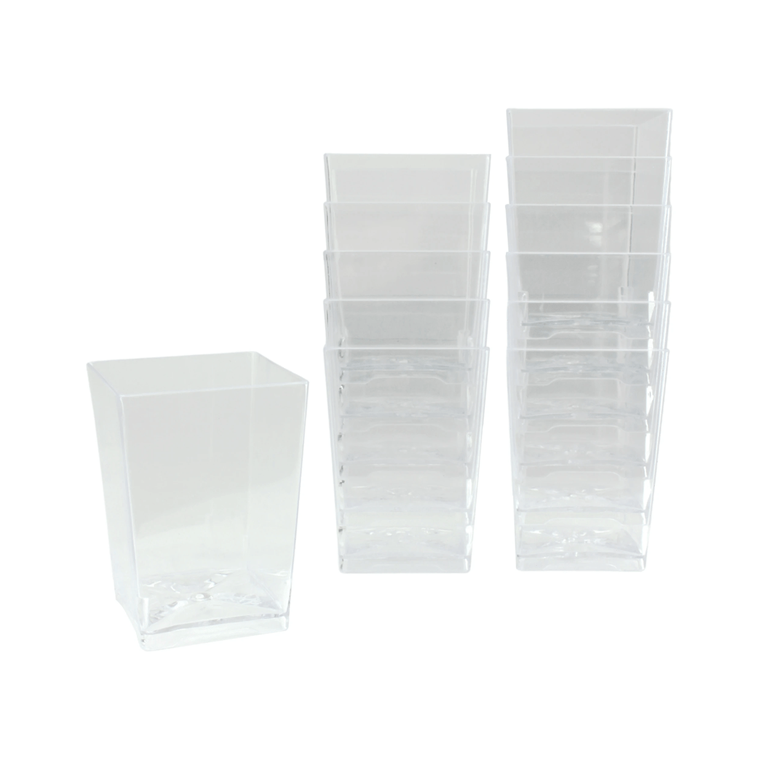 1 Magic Pro Clear Mini Plastic Square Dessert Cups 125ml Pack of 12, 1 of 3