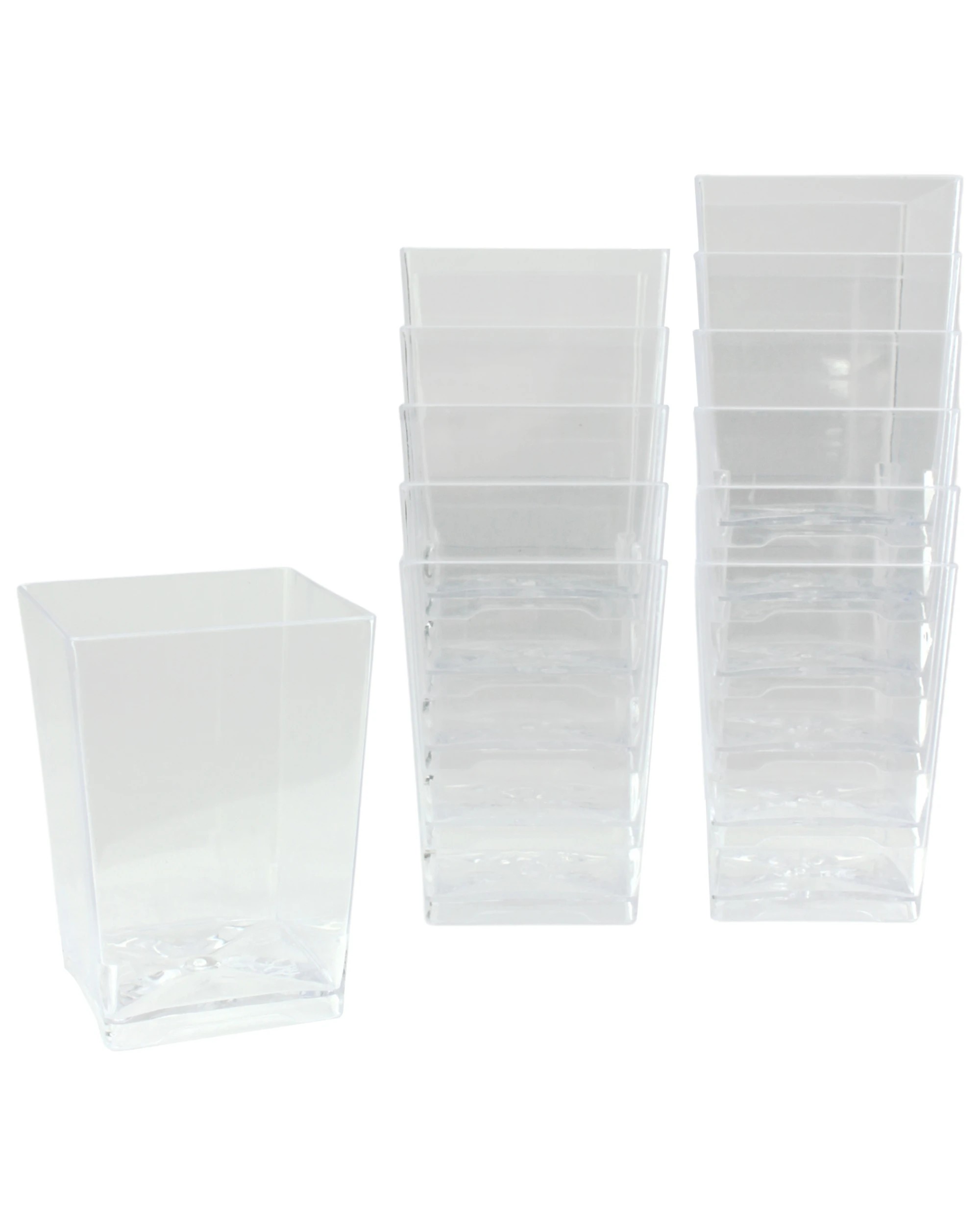 1 Fun Time Clear Mini Plastic Square Dessert Cups 125ml Pack of 12 - Clear, 1 of 3