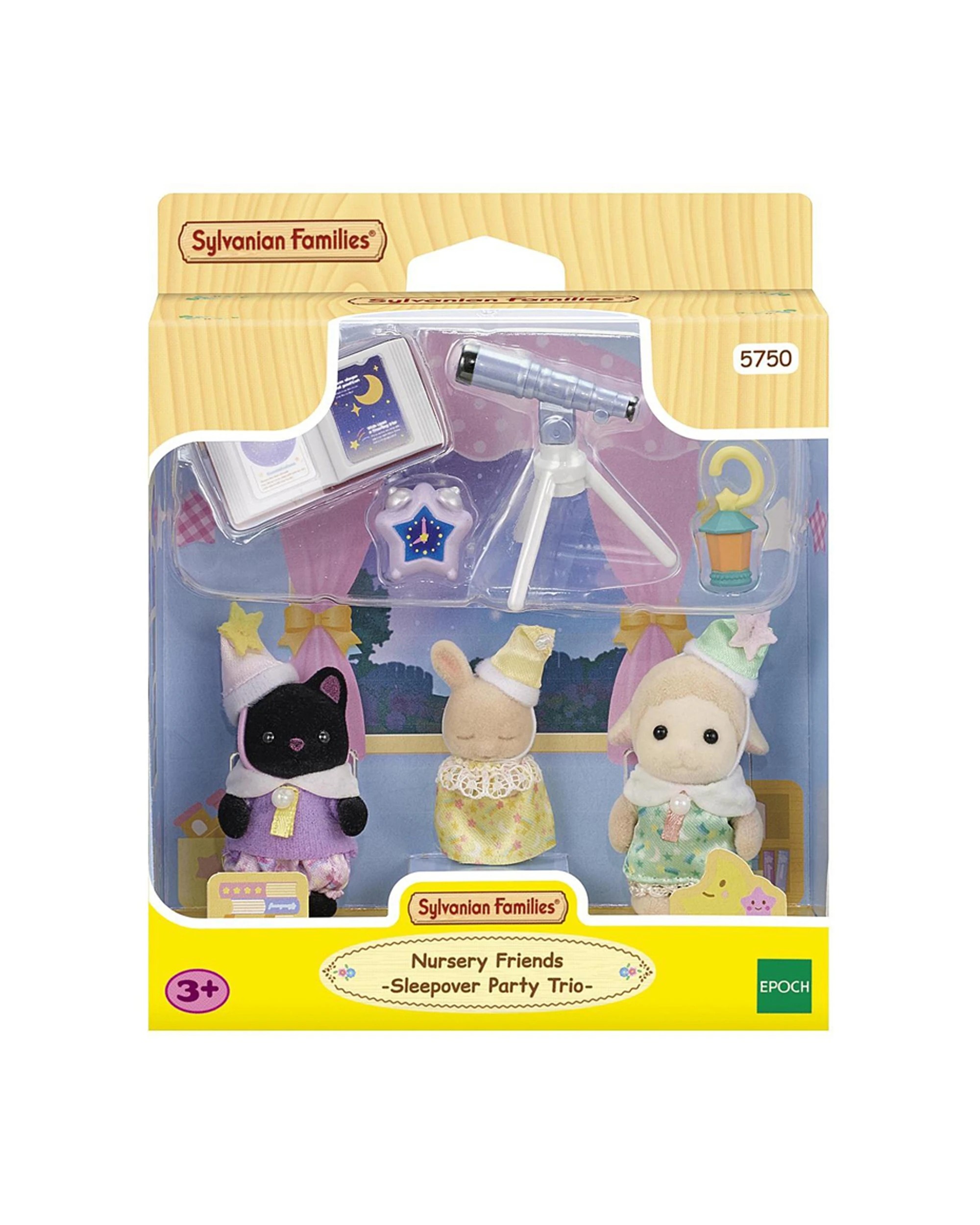 4 Sylvanian Families 7pc Nursery Friends Sleepover Party Trio Kids Toy 3 Years - Multi, 4 of 6