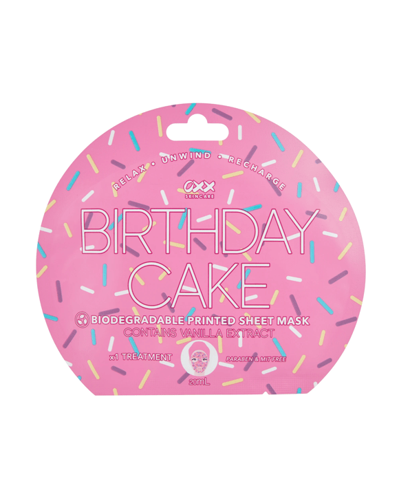 OXX Skincare Birthday Cake Printed Sheet Mask 20ml - Vanilla Extract