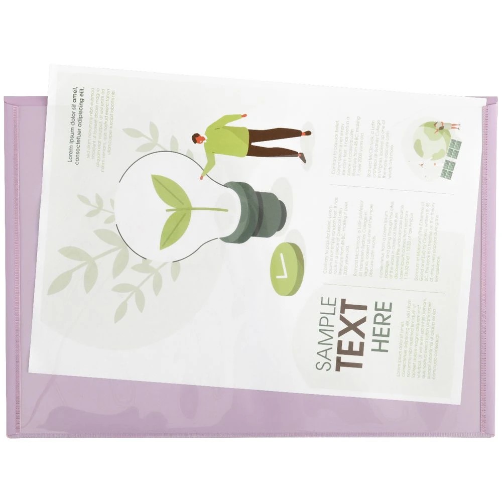 3 Otto A4 Document Wallet Purple, 3 of 3