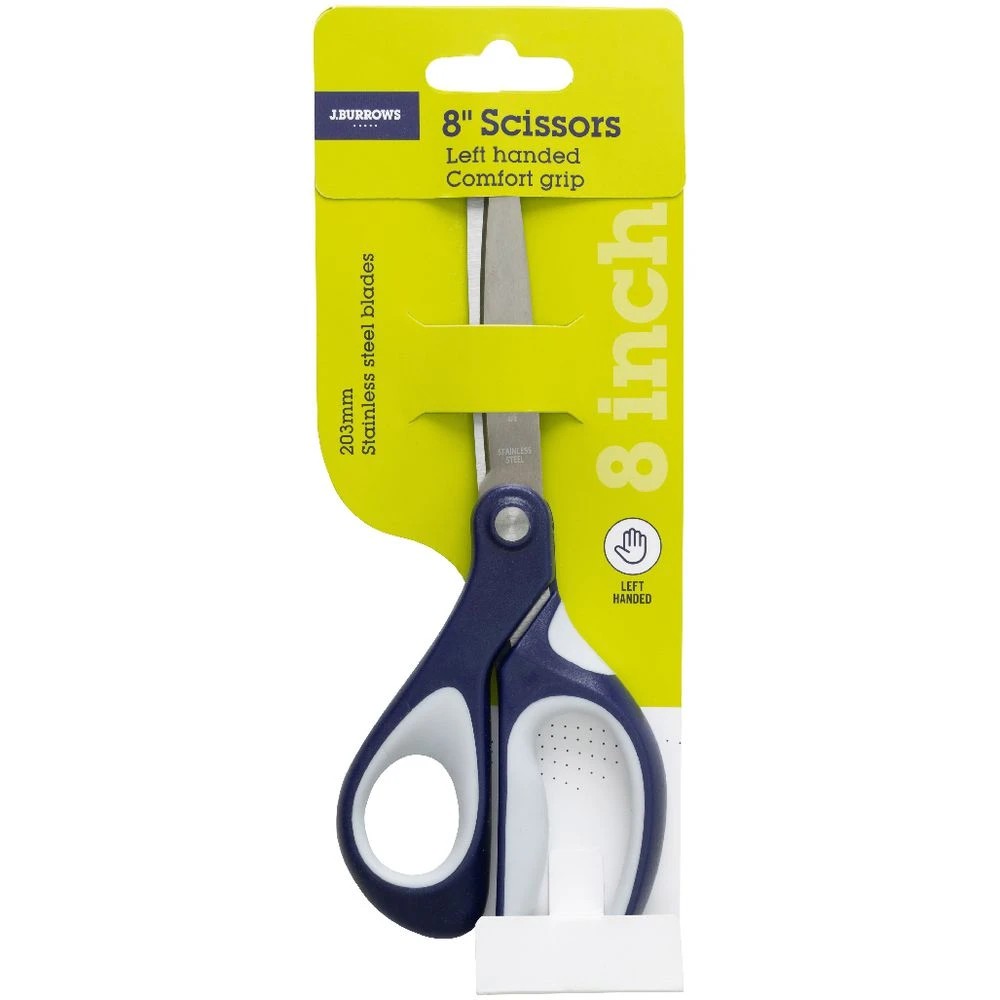 2 J.Burrows Comfort Grip Scissors Left Handed 8"/203mm, 2 of 3