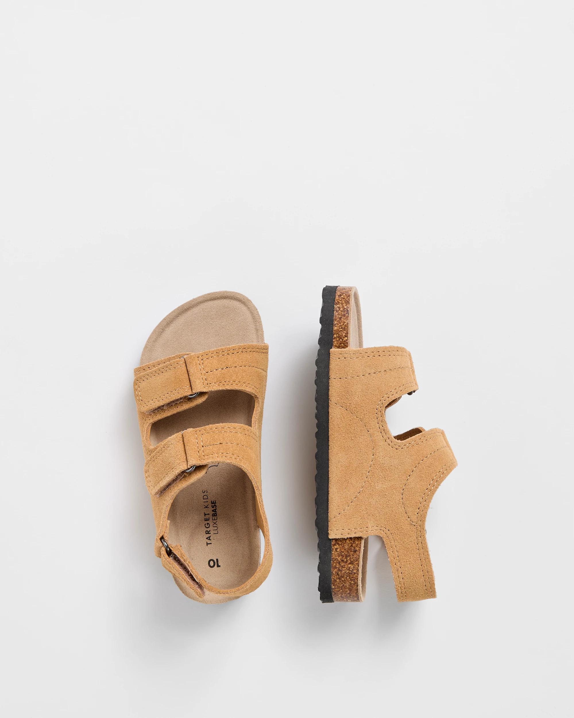3 Disney Stitch Suede Leather Moulded Cork Sandals CHESTNUT, 3 of 3