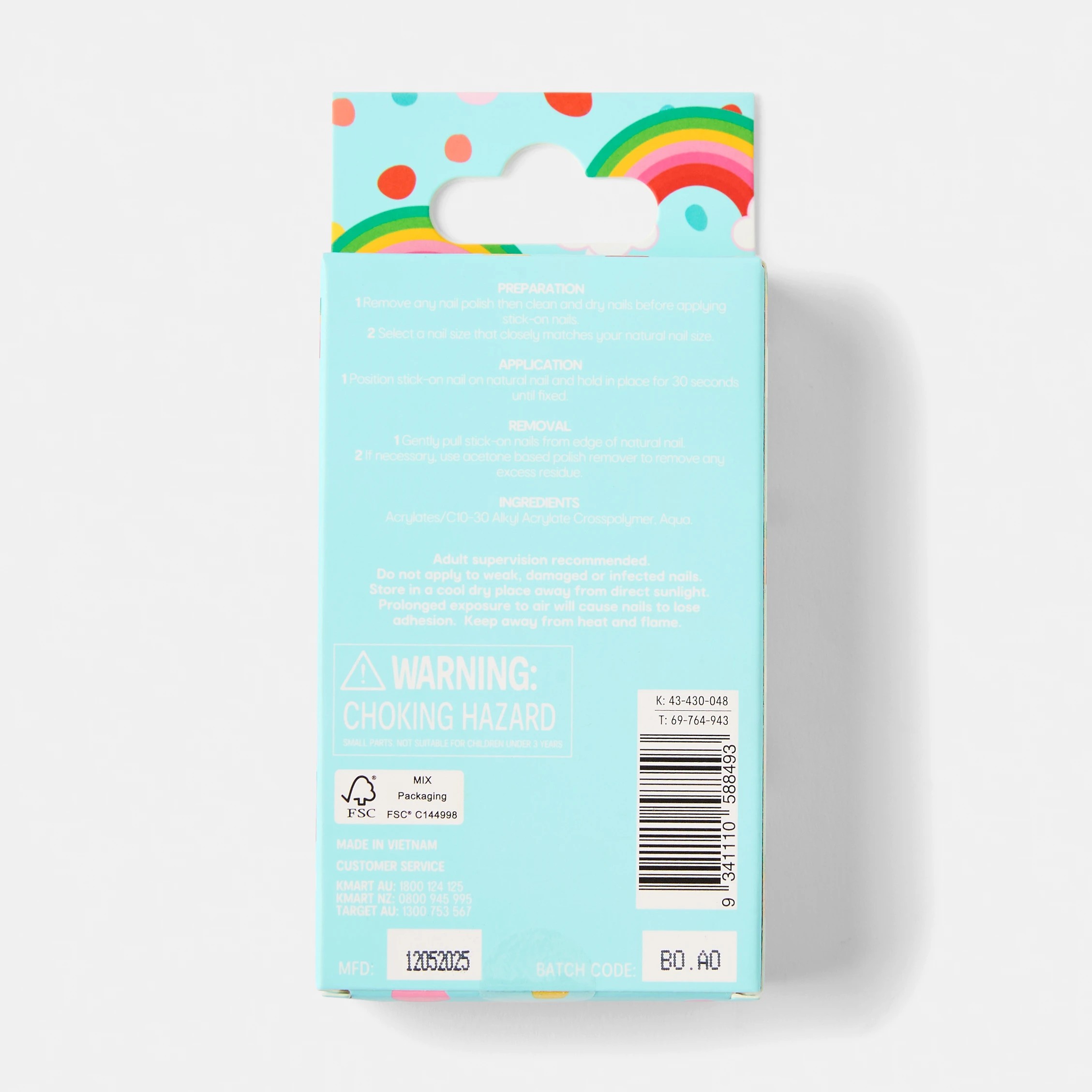 2 OXX Junior 24 Pack Pre-Glued Stick-On Nails - Shimmer, Pink and White, 2 of 5