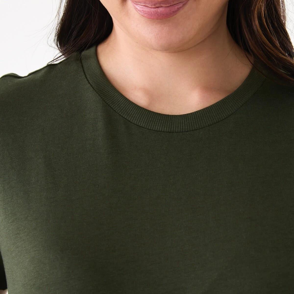 6 Short Sleeve Cotton Modal T-shirt OLIVE OIL GREEN, 6 of 6