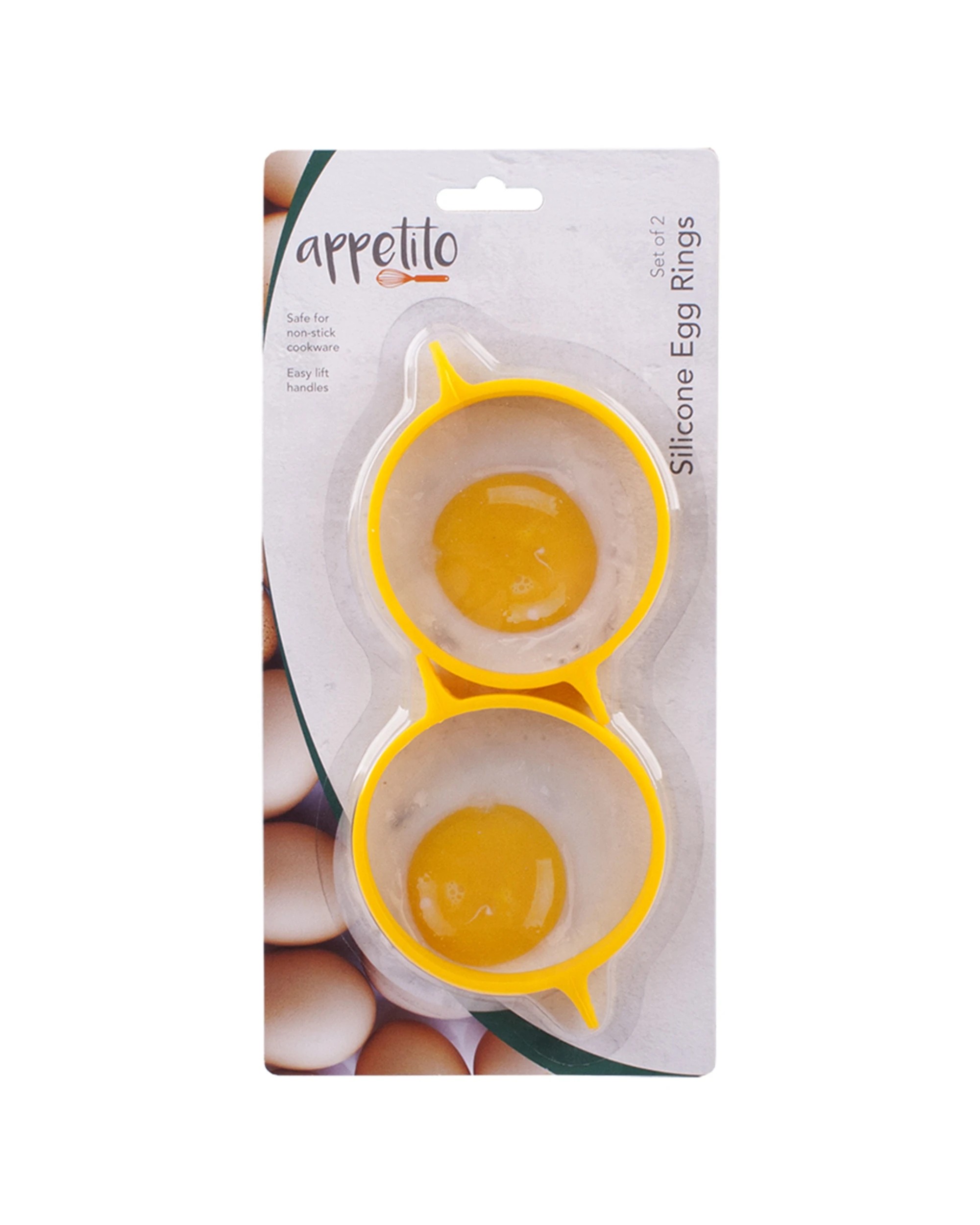 2 Appetito 4x 2pc Pansafe Silicone Egg Rings Home Kitchen Cooking - Yellow, 2 of 3