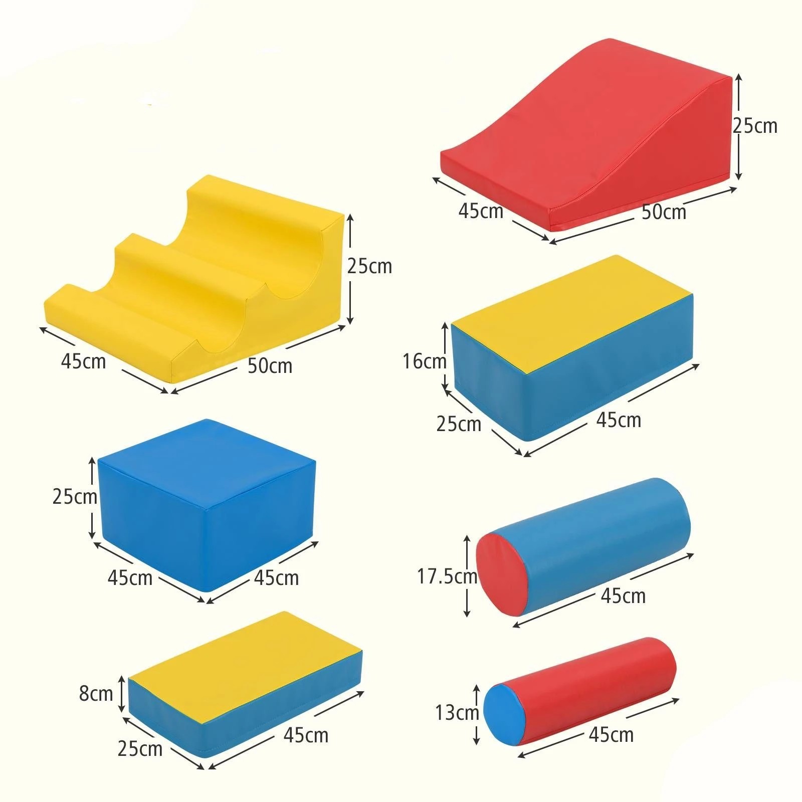 2 Costway 7PCS Foam Climbing Toys PU Leather Building Blocks, 2 of 2