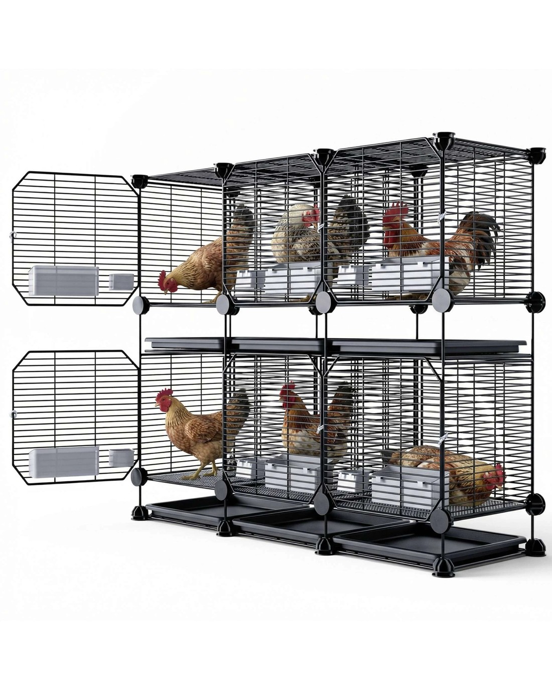Advwin Metal Chicken Coop Rabbit Hutch Pet Cage - Kmart