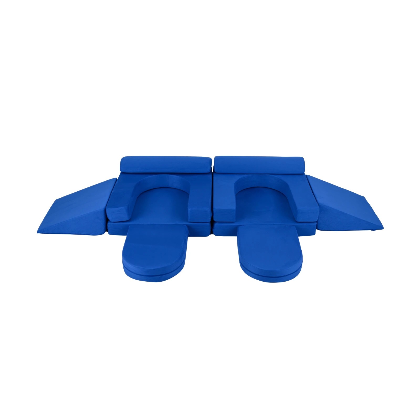1 Costway 10 PCS Soft Foam Climb & Crawl Playset Modular Play Couch Convertible Sofa - Blue, 1 of 4