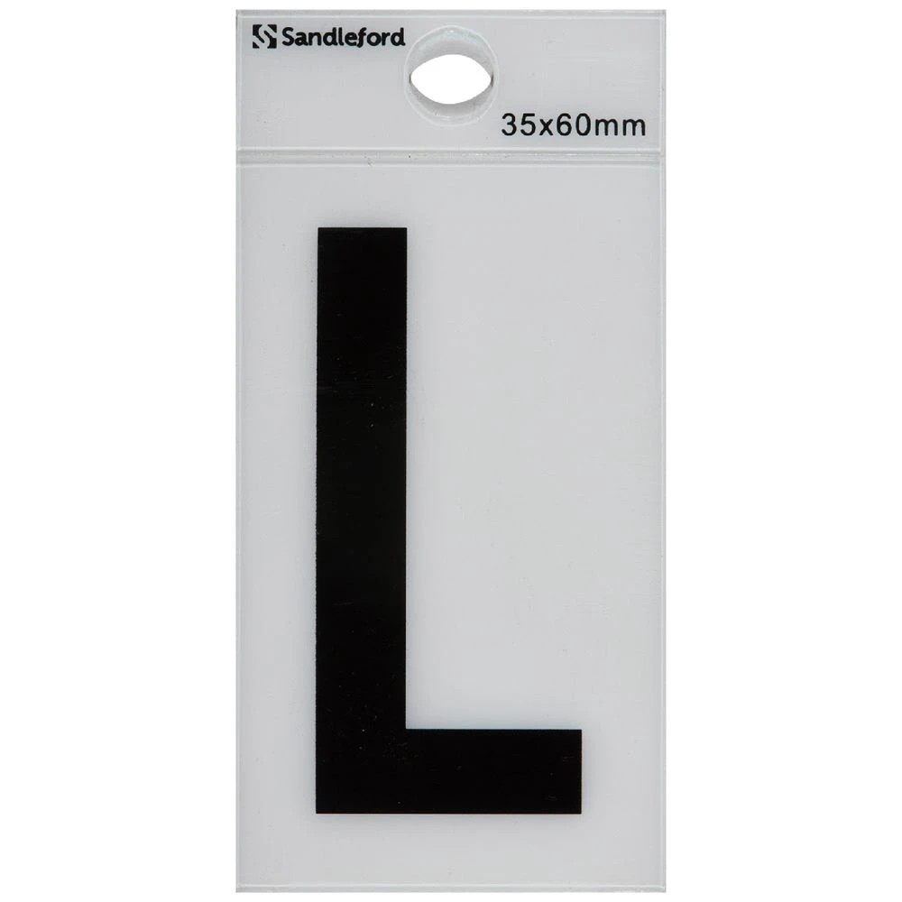 1 Sandleford L Self-adhesive Letter White 60 x 35mm, 1 of 1