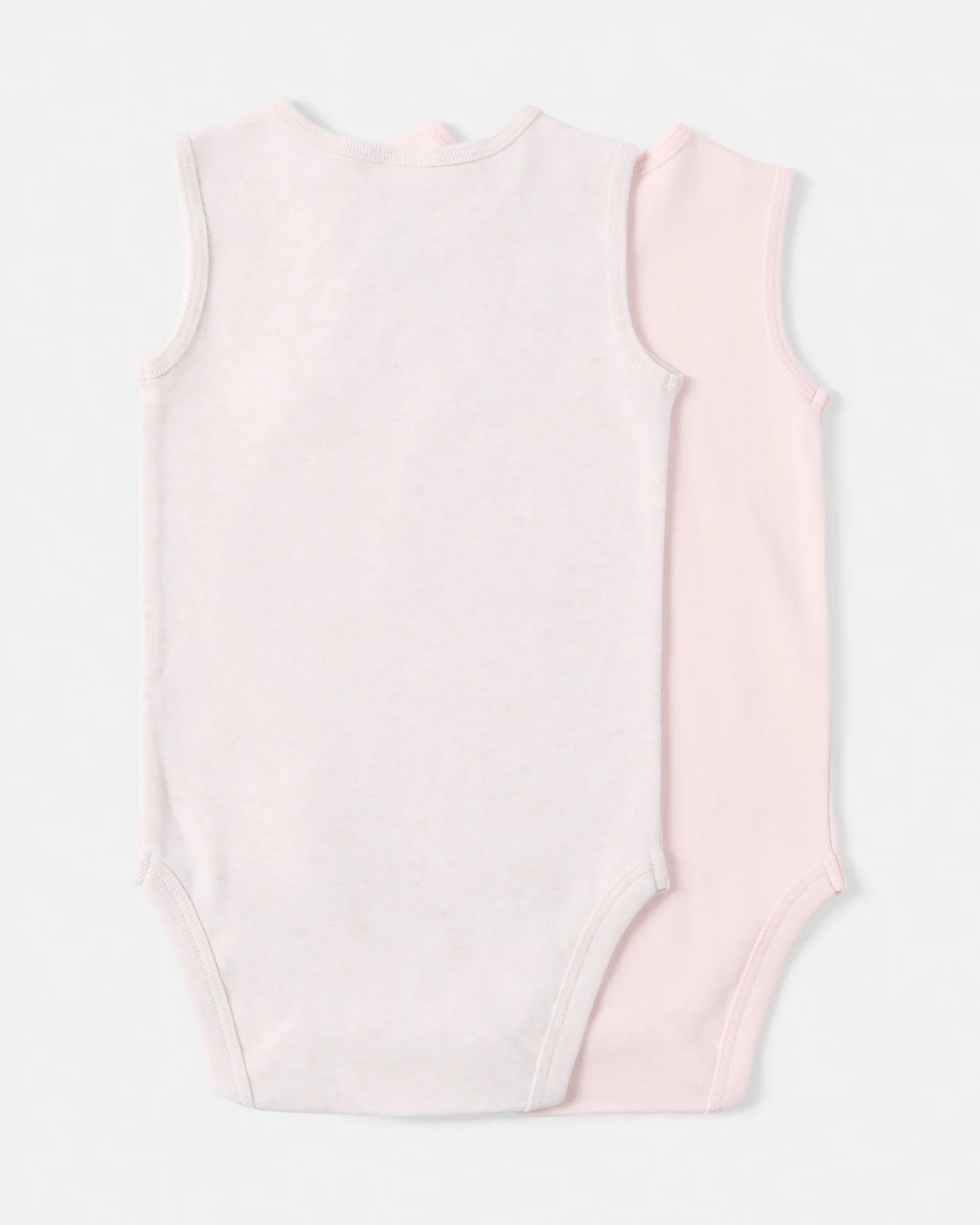 2 2 Pack Cotton Sleeveless Bodysuits Pnk Pck, 2 of 6