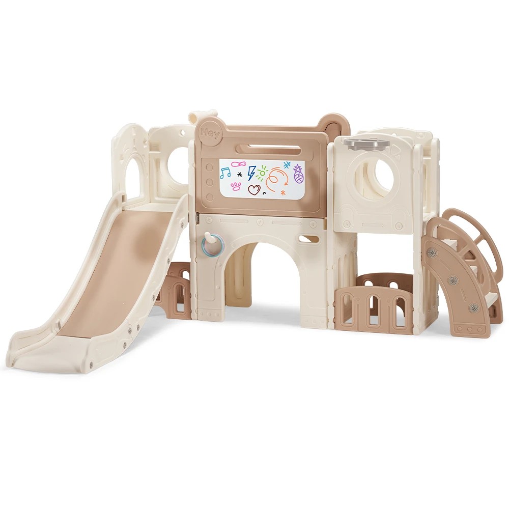 1 PlayPals 9-in-1 Kids Slide Set with Crawl Tunnel Indoor Outdoor Activity Center - Multi, 1 of 3