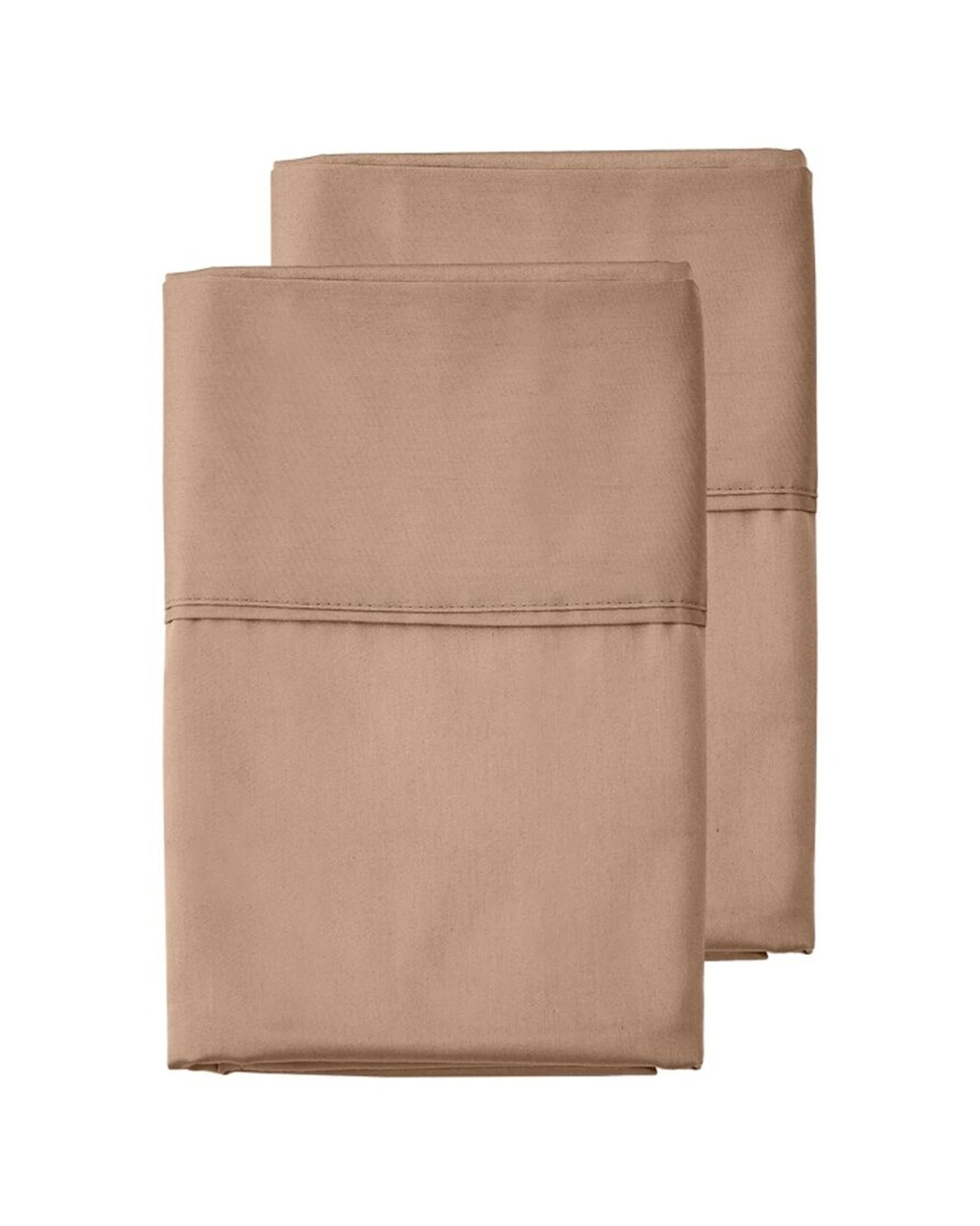 1 Grosvenor House Egyptian Cotton Standard Pillowcases Clay 2pc 500TC - Brown, 1 of 3