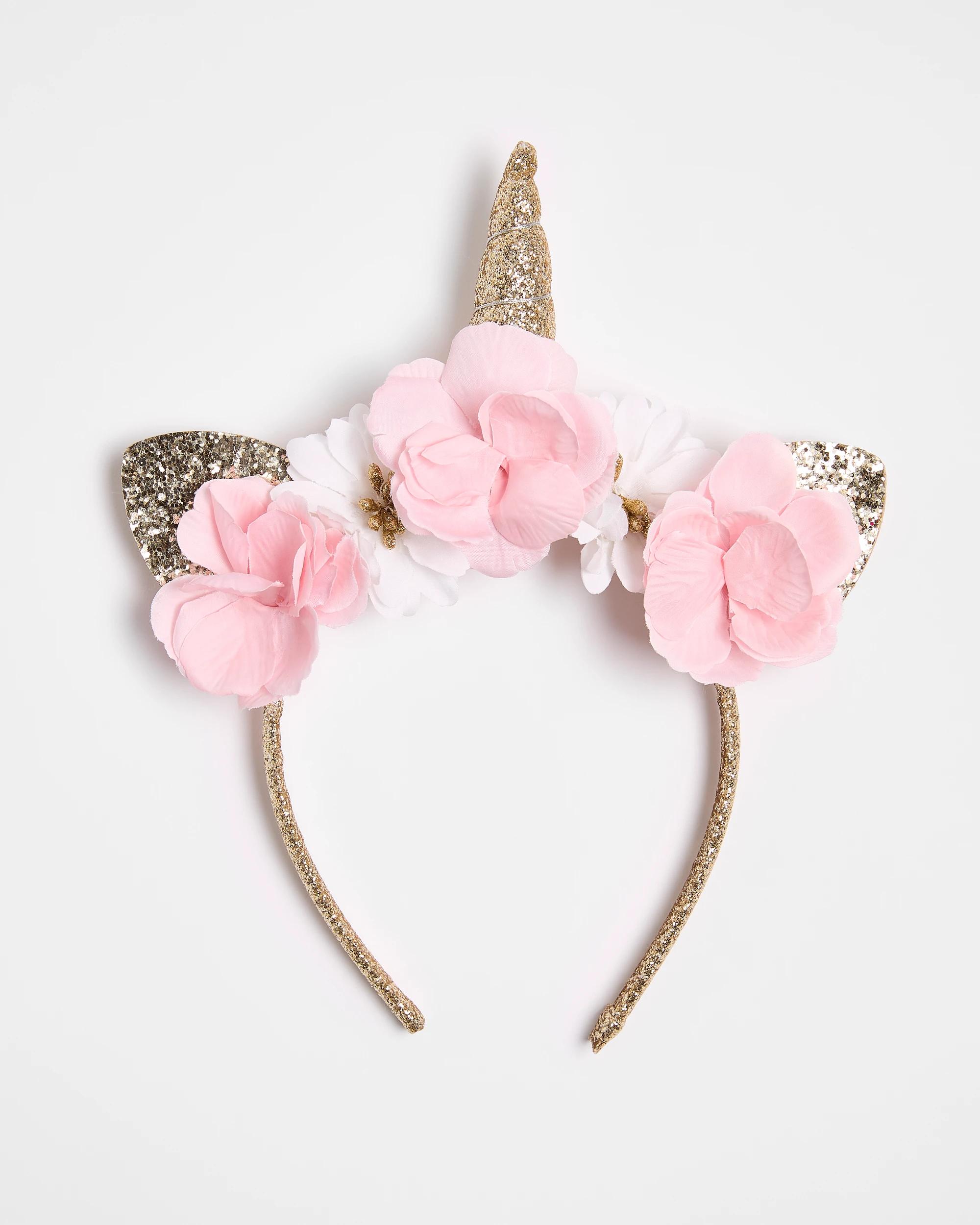 1 Target Kids Sparkle Unicorn Flowers Headband UNICORN, 1 of 2