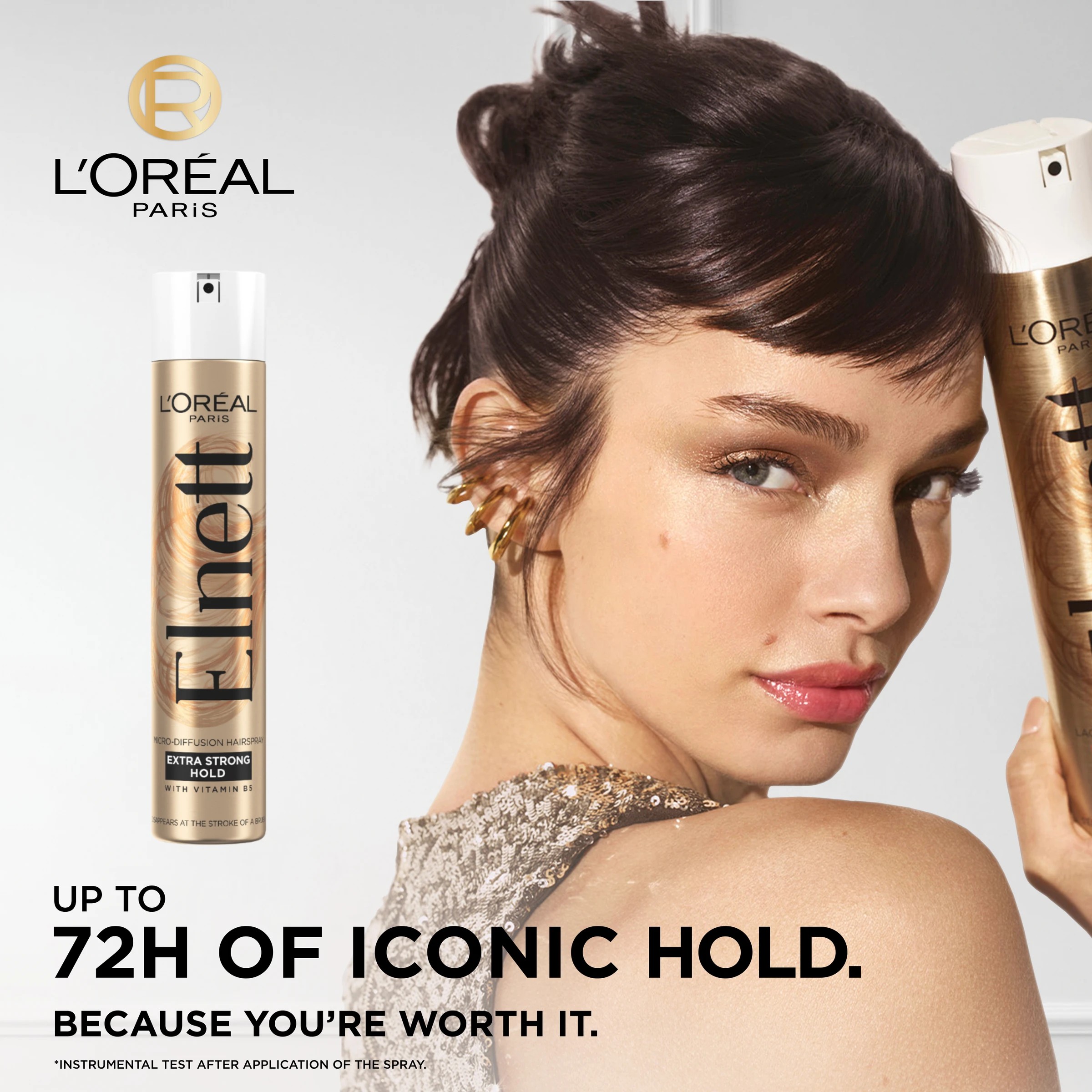 2 L?Oreal Paris Elnett Micro-Diffusion Hairspray 75ml - Extra Strong Hold, 2 of 3