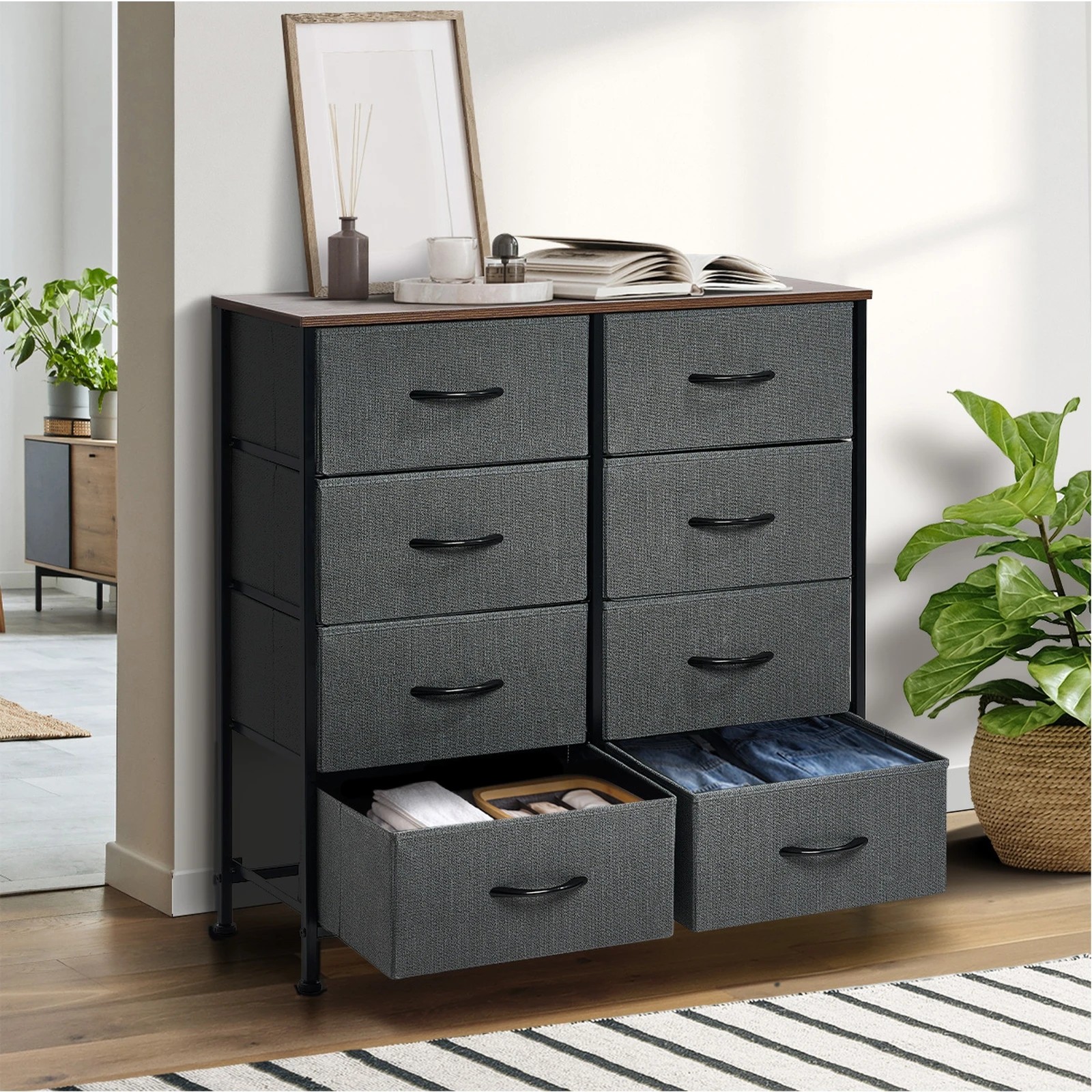 3 Oikiture 8 Chest of Drawers Storage Cabinet Dresser Organizer Fabric - Multi, 3 of 7