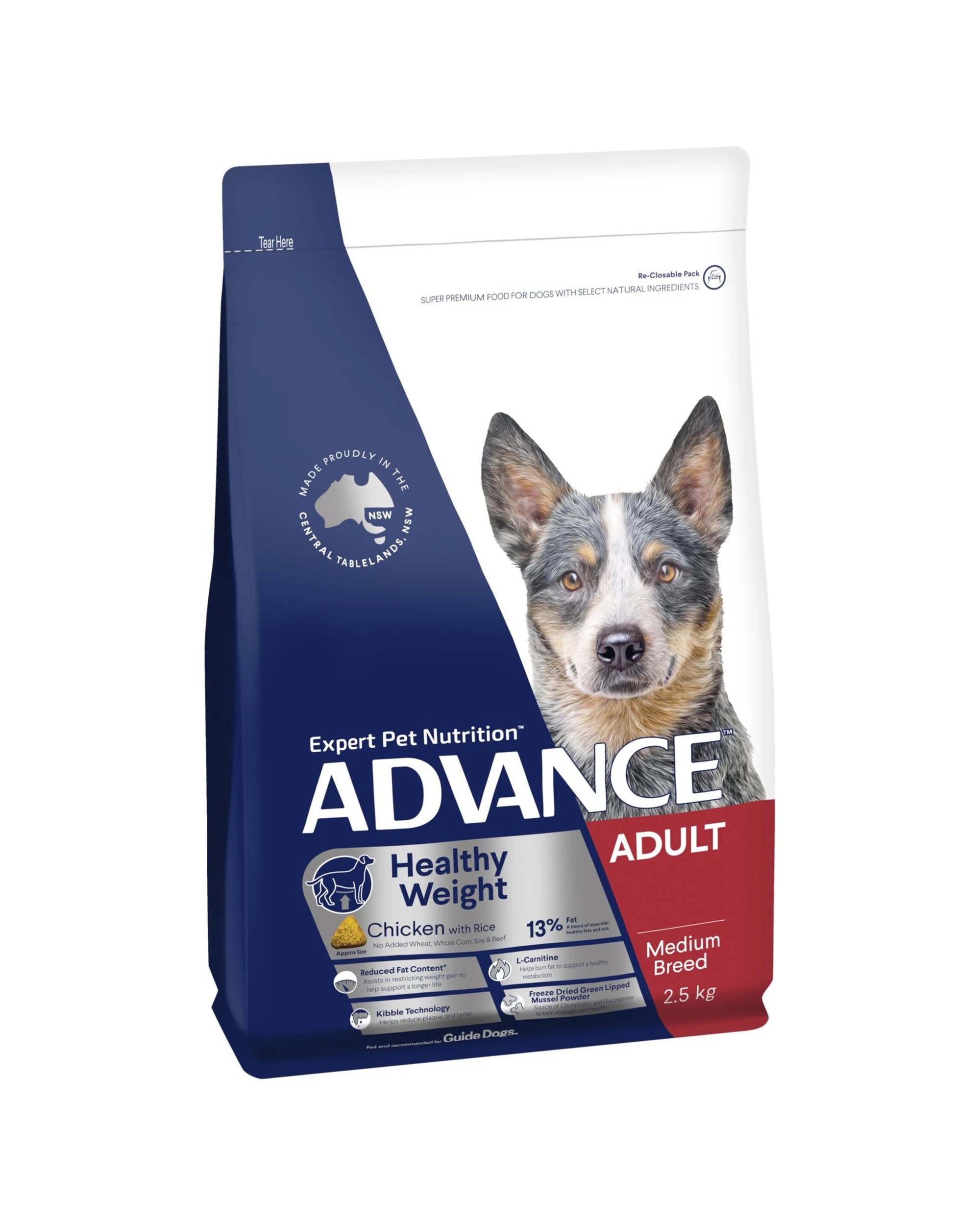 1 Advance Adult All Breed Weight Control Dry Dog Food Chicken w/ Rice 2.5kg, 1 of 3