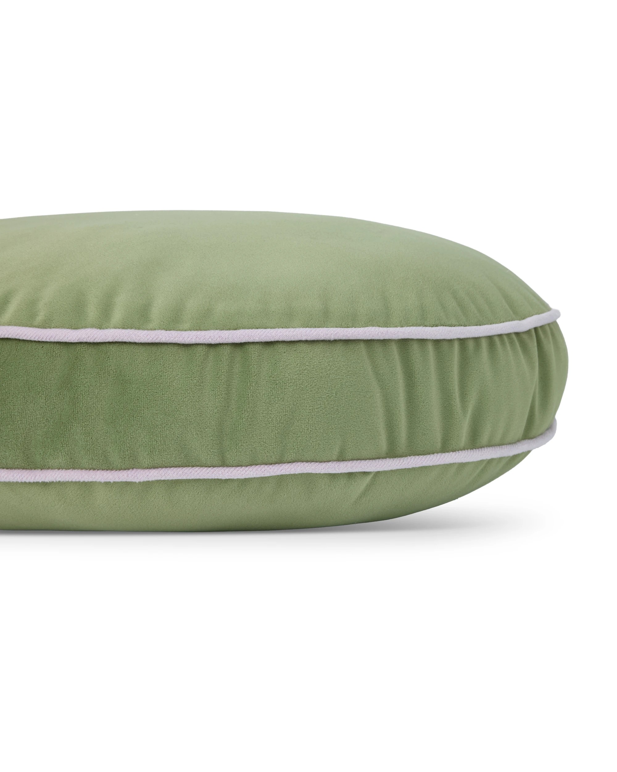 4 40cm Velvet Round Cushion - Sage, 4 of 6