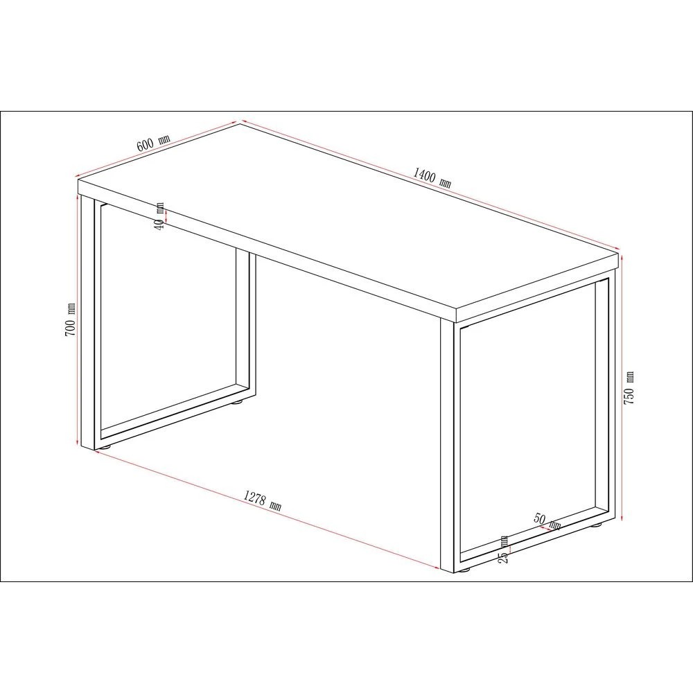 9 Otto Contour Home Office Study Woodgrain Desk 1400mm Black Desks, Tables and Workstations, 9 of 9