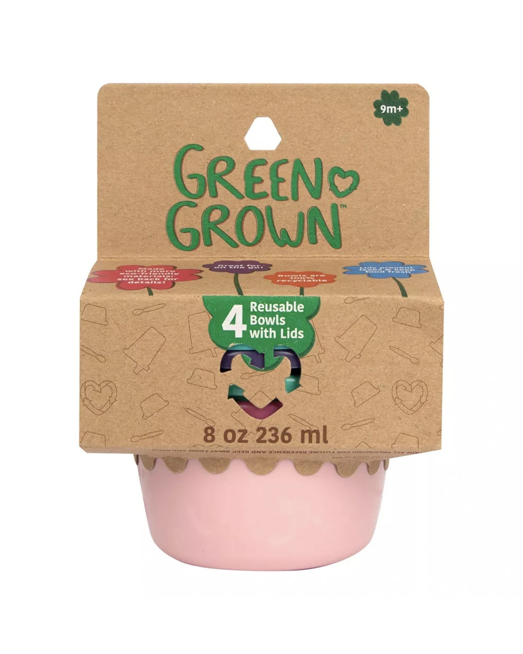 7 Green Grown 2x 4pc 8oz/ Bowls Toddler/Kids 236ml - Multi, 7 of 8