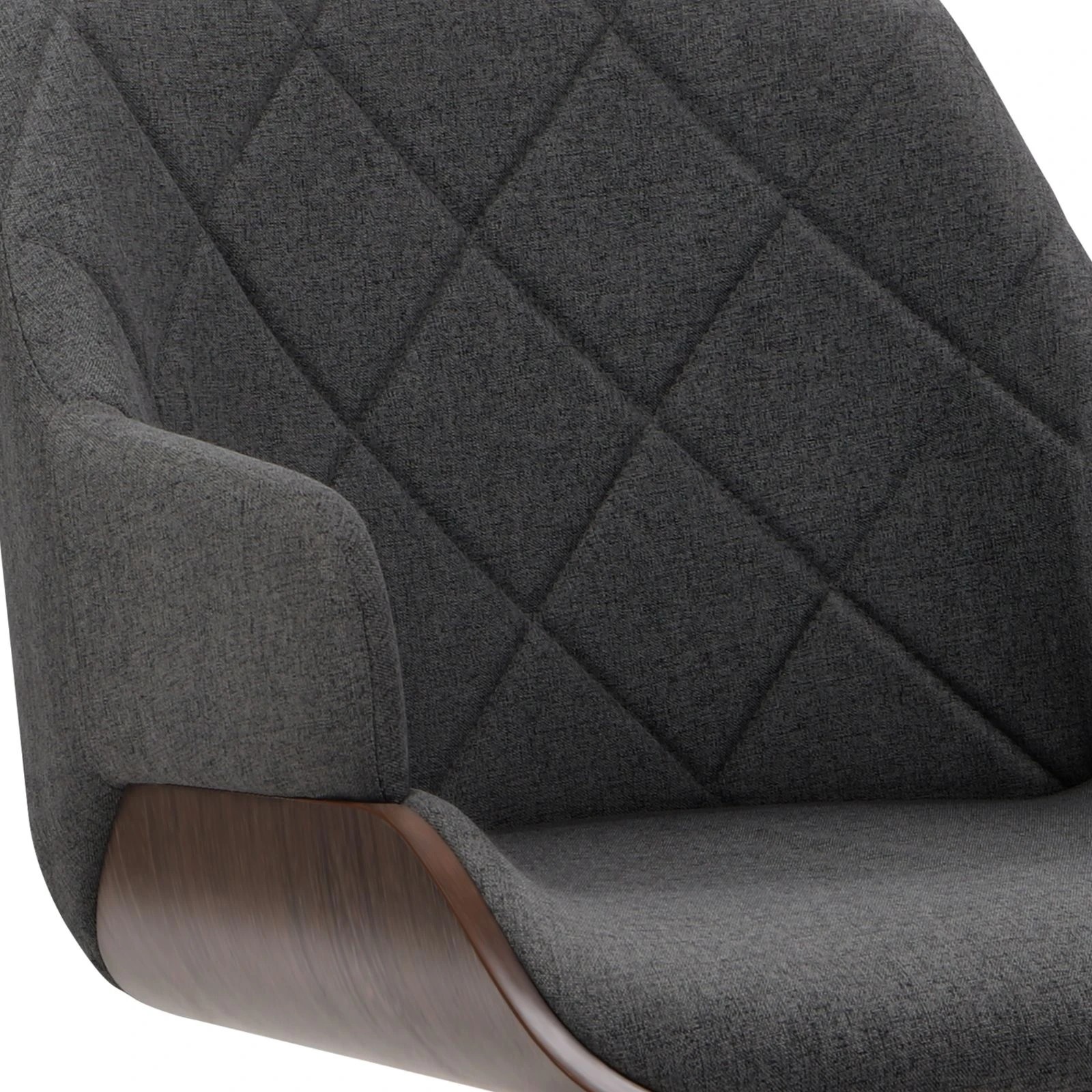 5 Alfordson Wooden Office Chair Computer Chairs Executive Seat Fabric - Grey, 5 of 10