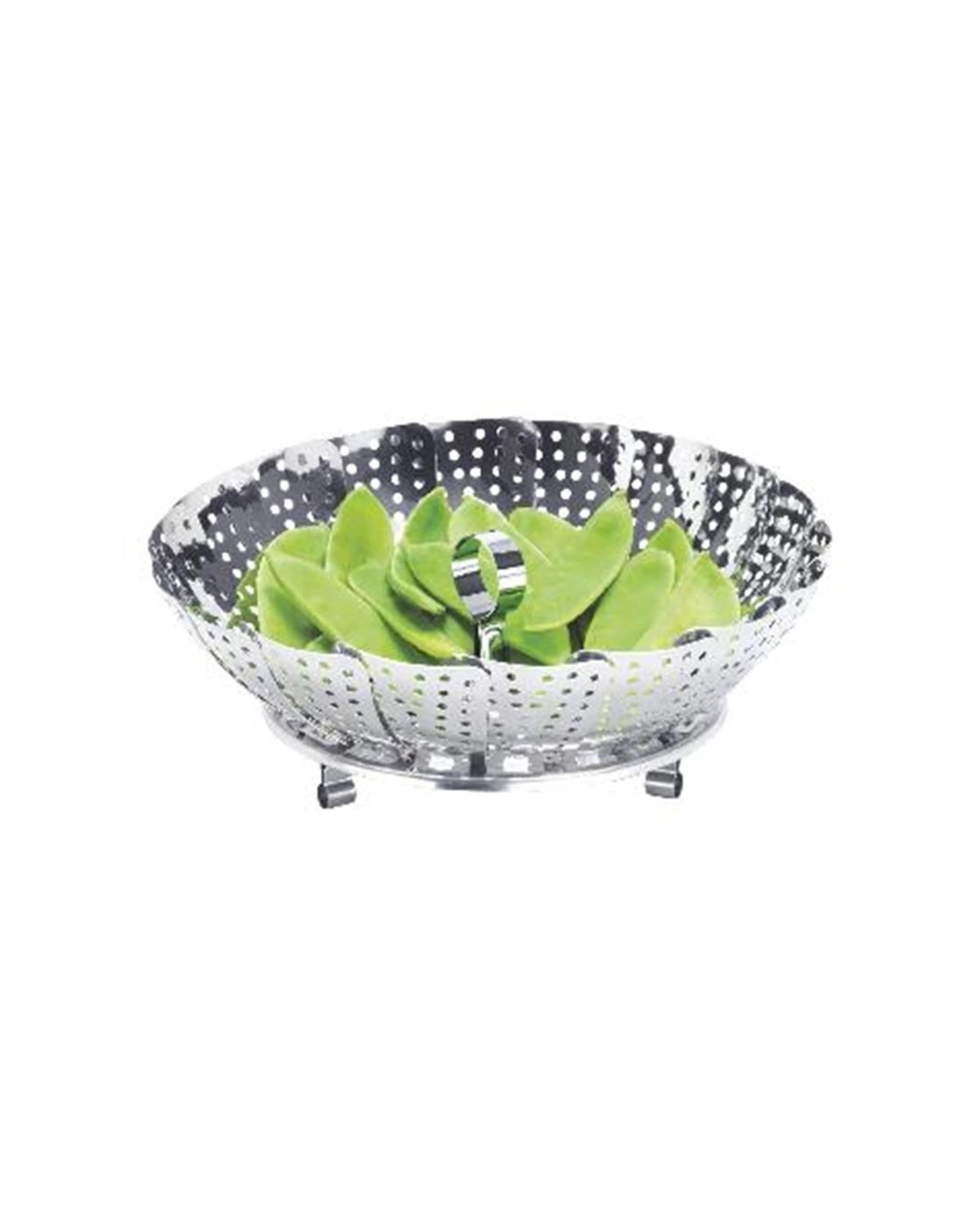 1 Avanti Stainless Steel Steamer Basket 24cm Collapsible Dishwasher Safe - Silver, 1 of 3