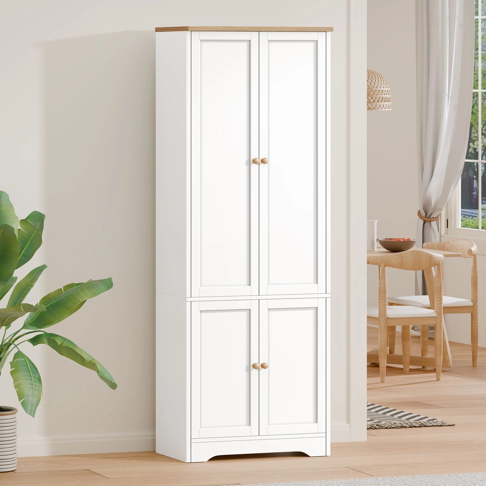 2 Alfordson Buffet Sideboard Cupboard Storage Cabinet Kitchen Hallway Doors - White, 2 of 10