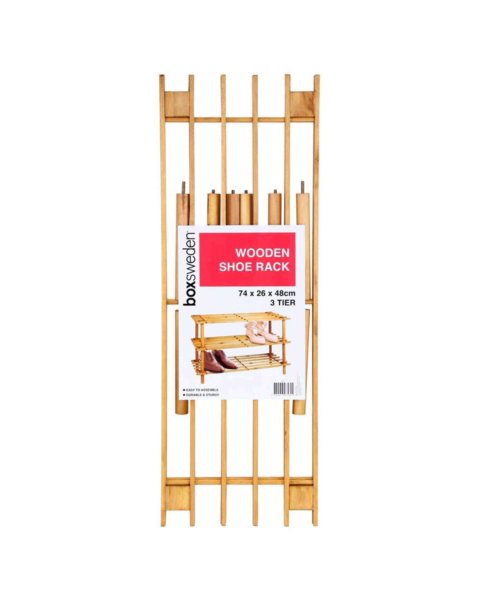 3 Boxsweden 3 Tier Wooden Shoe Rack Easy To Assemble Durable And Sturdy Wooden - Natural, 3 of 3