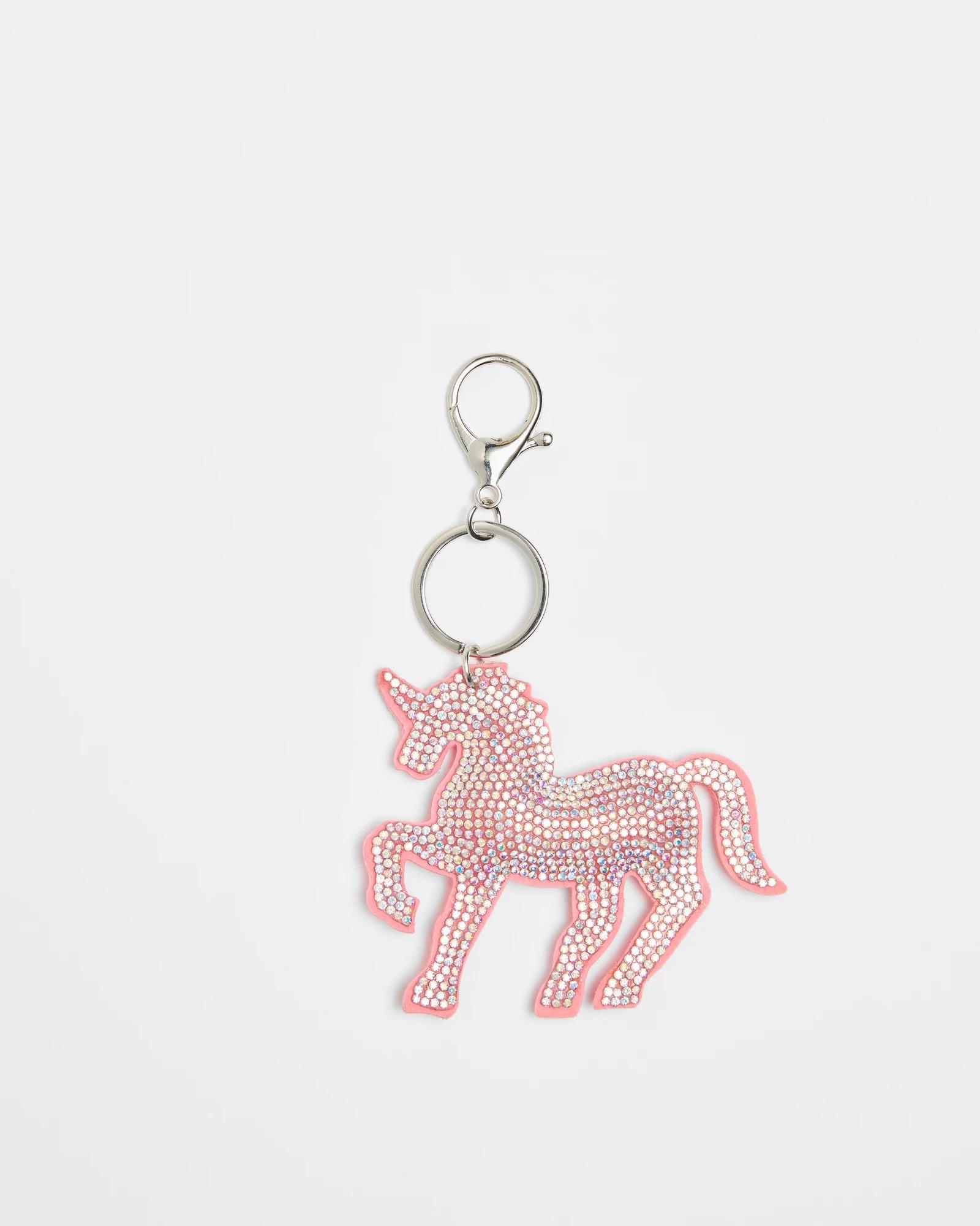 1 Target Kids Sparkle Running Unicorn Bag Charm PINK, 1 of 1
