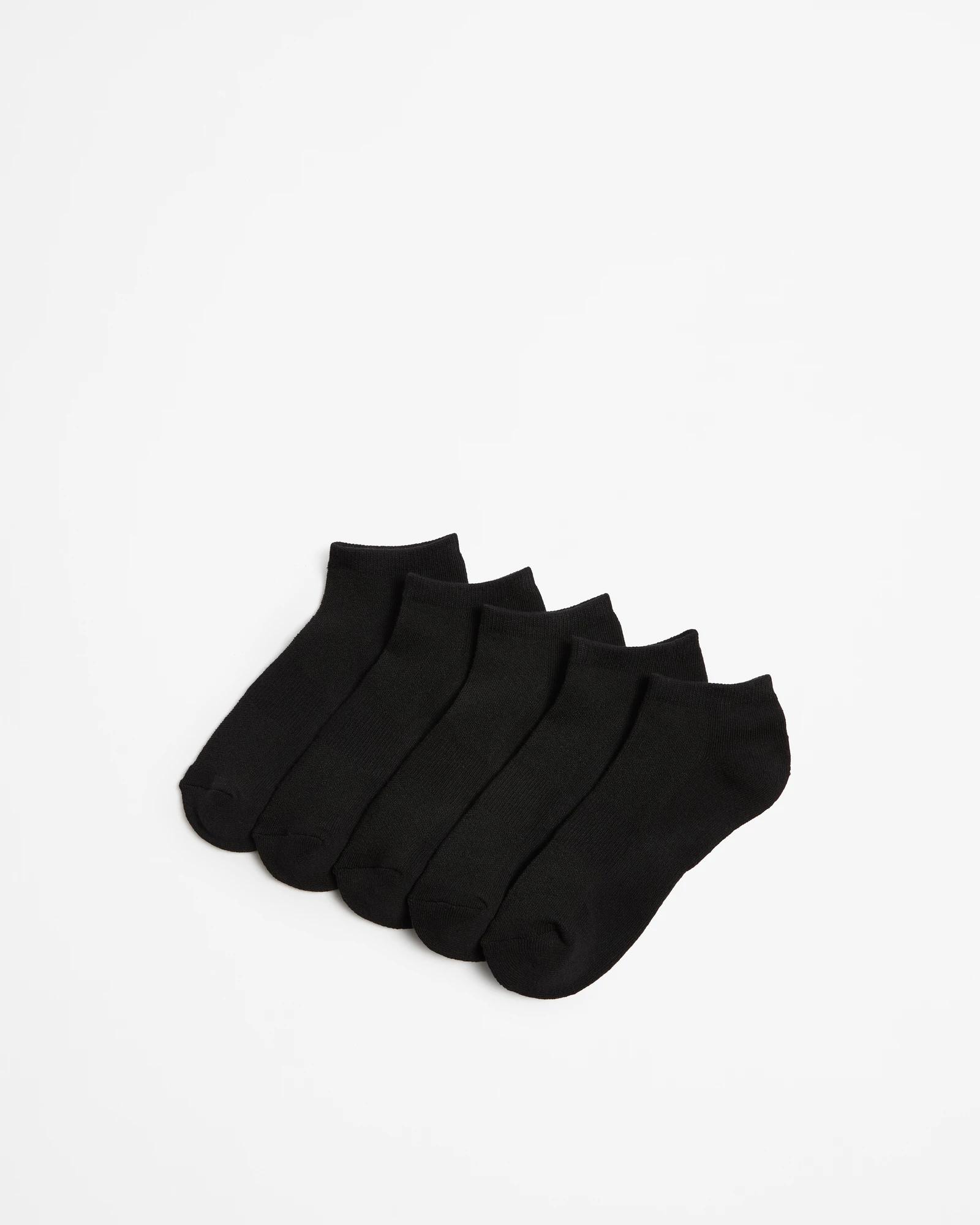 1 Target Active 5 Pack Low Cut Sports Socks BLACK, 1 of 3