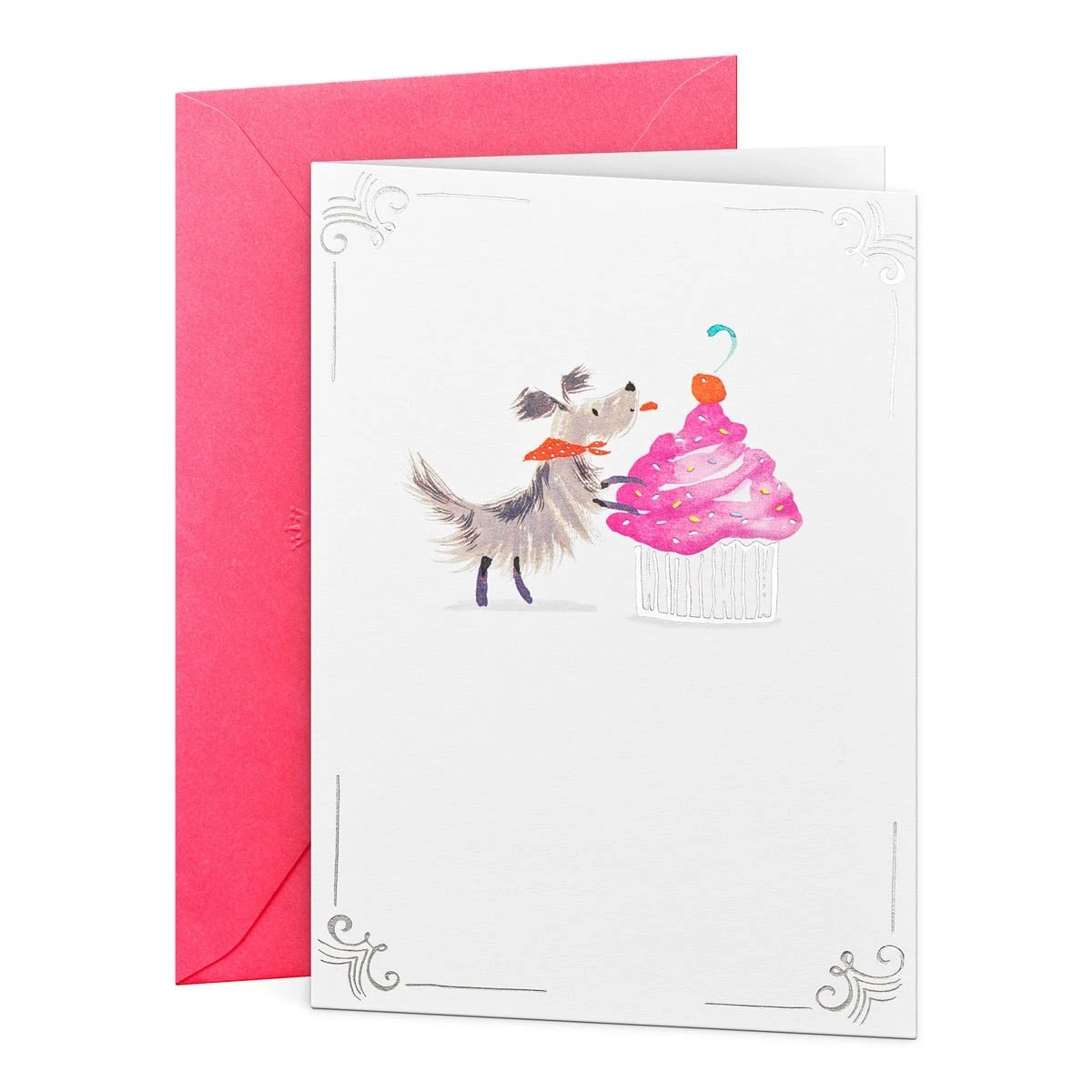 1 Hallmark Birthday Card for Her - Dog with Cupcake, 1 of 3