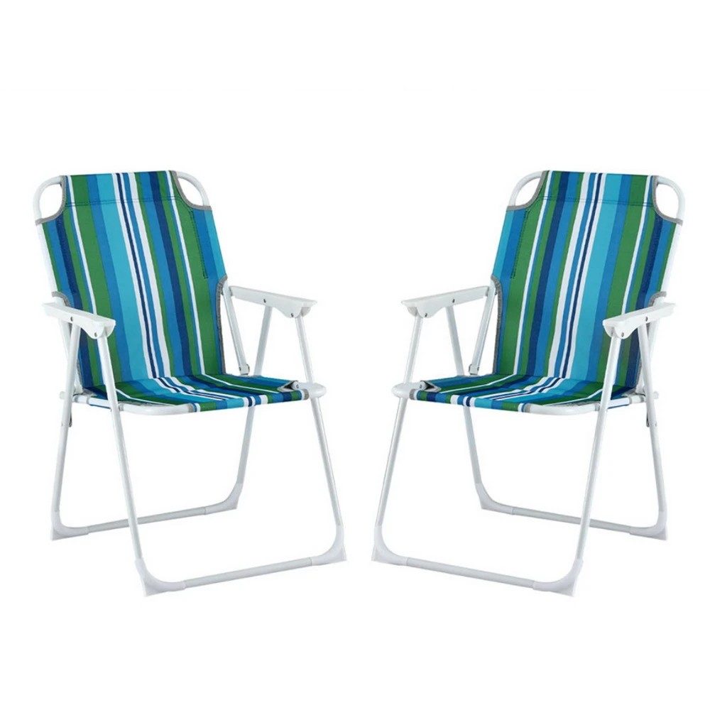 1 Gardeon Outdoor Chairs Folding Camping Chair Steel Portable Patio Furniture - Multi, 1 of 6