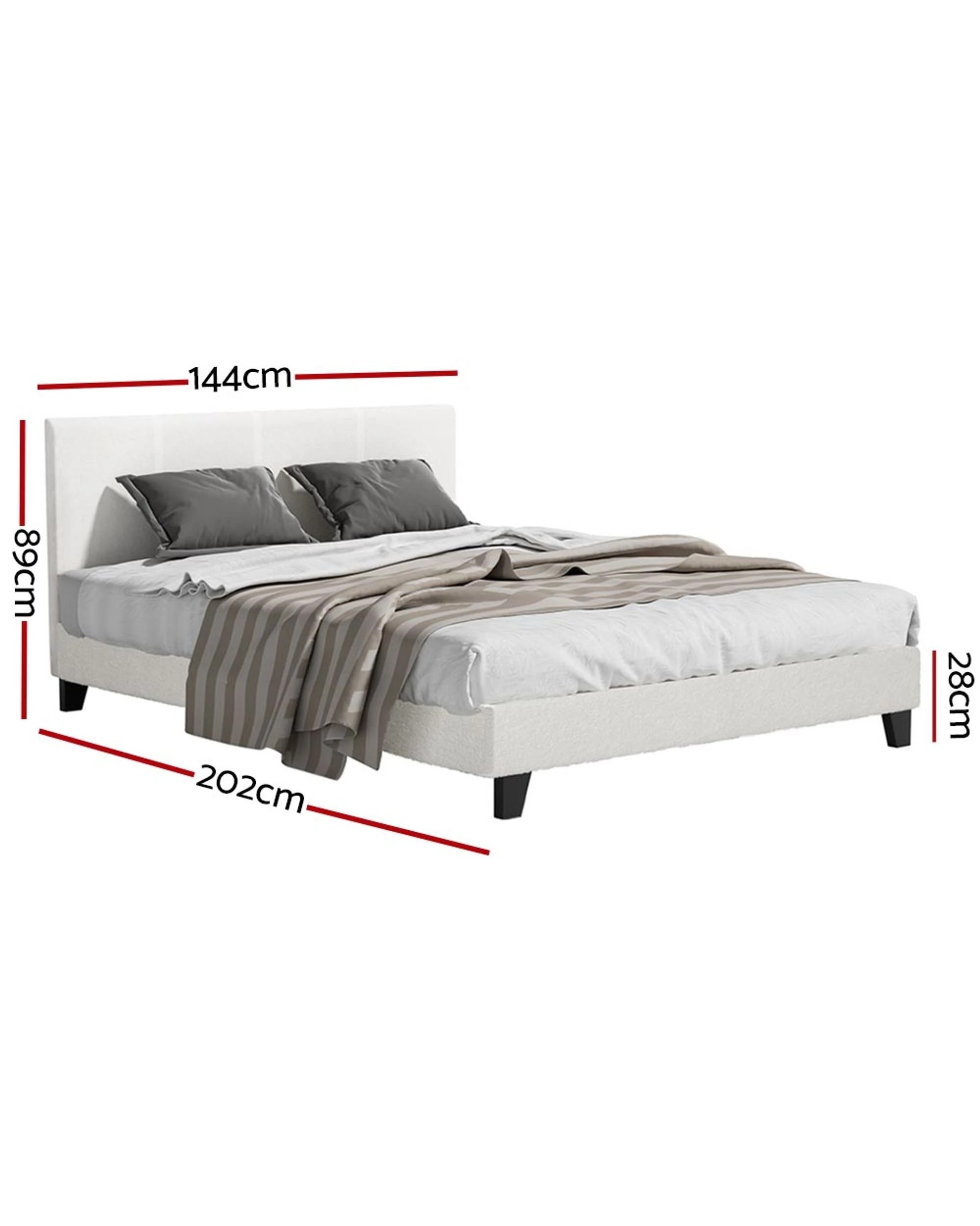 2 Artiss Bed Frame Double Size
 - White, 2 of 3