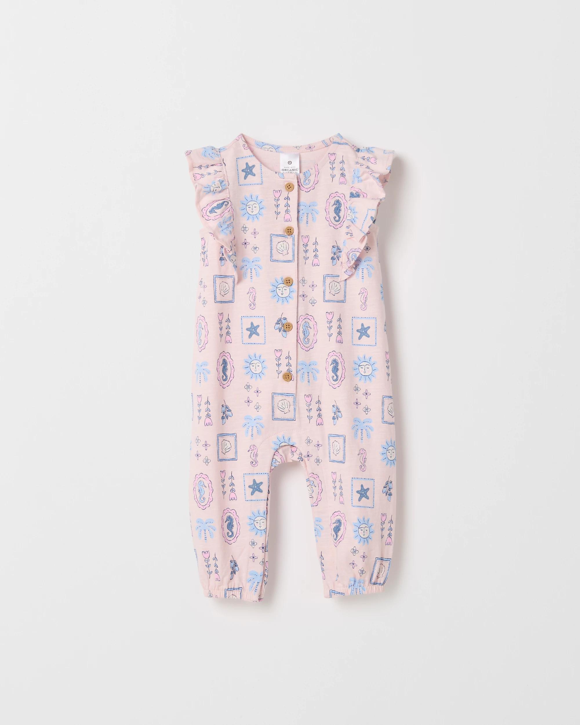 4 Target Baby Baby Girls Organic Cotton Jersey Print Jumpsuit PINK, 4 of 5