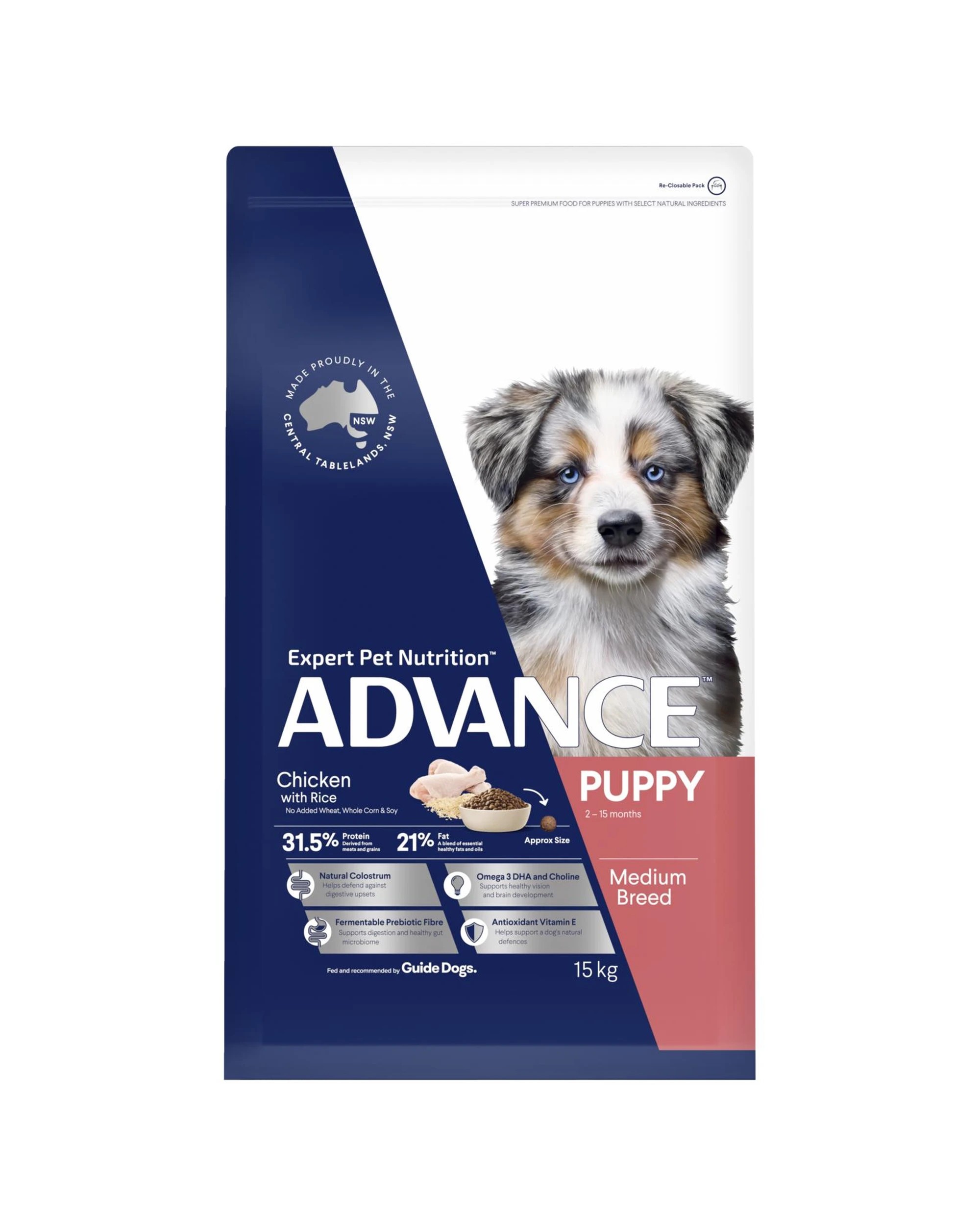 2 Advance Puppy Growth All Breed Dry Dog Food Chicken w/ Rice 15kg, 2 of 3