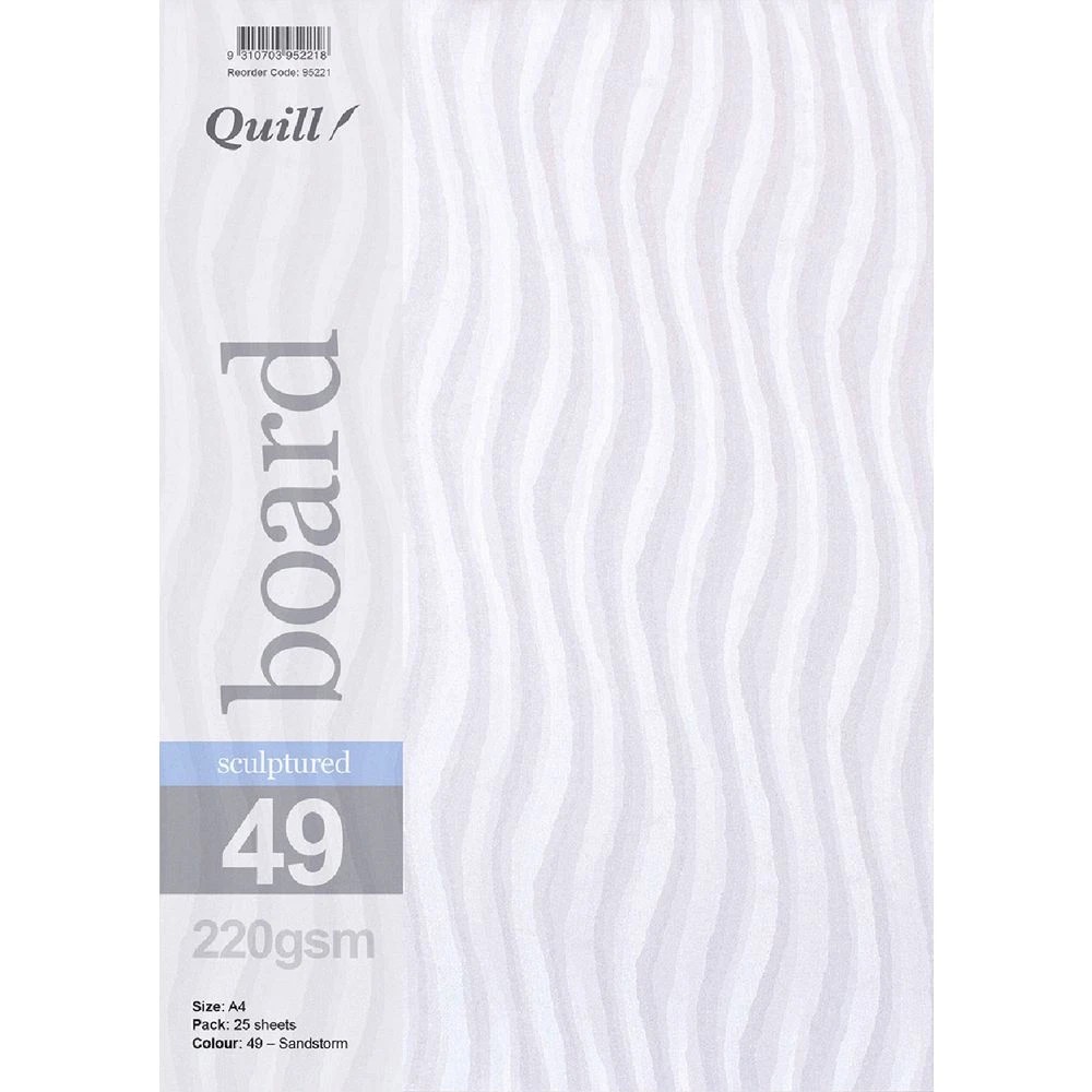 1 Quill Sculptured 220gsm A4 Board Sandstorm 25 Pack, 1 of 1