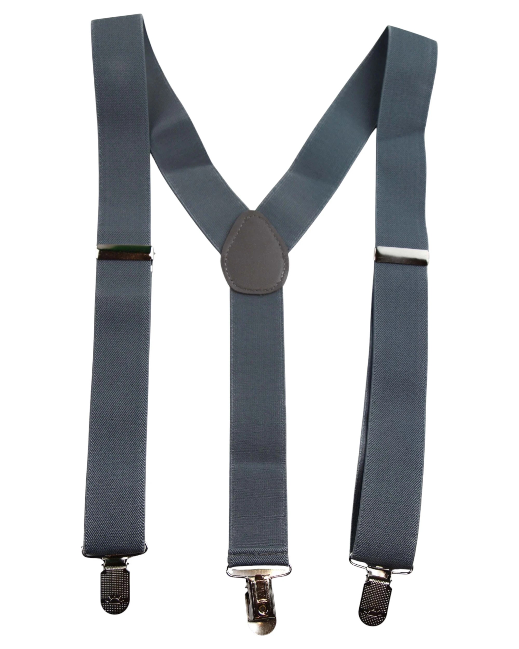 1 Zasel Mens Adjustable Wide Heavy Duty 100cm Suspenders - Grey - Grey, 1 of 4