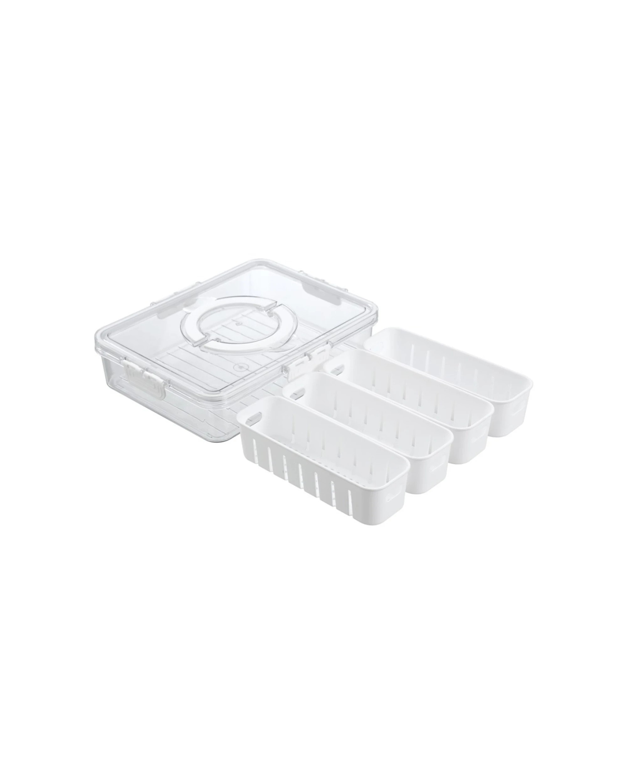 5 Lemon & Lime Snackal 8 Section Snack Food Container 31x24x6.5cm - Clear, 5 of 6