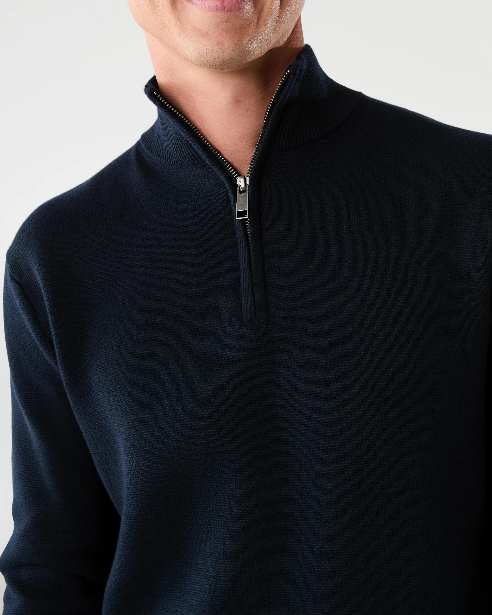 5 1/4 Zip Knit Jumper Sky Cptn, 5 of 6