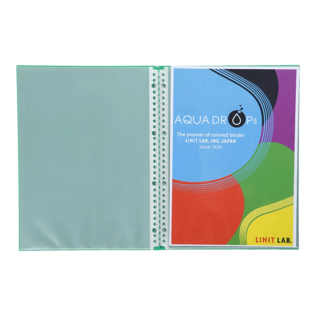 4 Aqua Drops Refillable Display Book A4 10 Pockets Vivid Green, 4 of 4