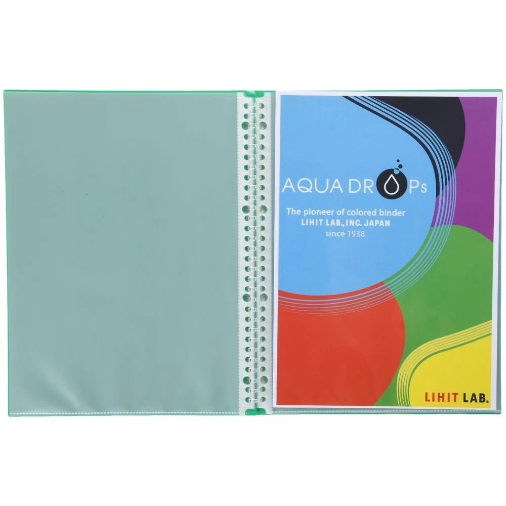 4 Aqua Drops Refillable Display Book A4 10 Pockets Vivid Green, 4 of 4
