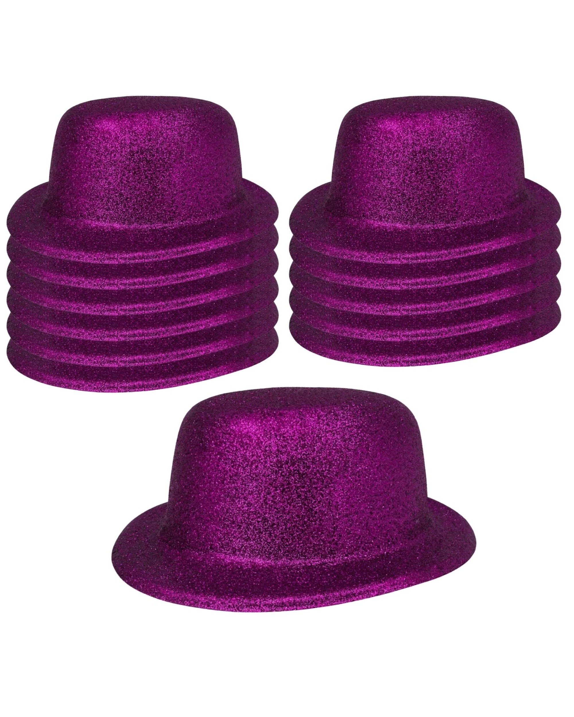 1 BR Costumes Glitter Bowler Hat Party Costume Accessory - Bulk Pack of 12, 1 of 3