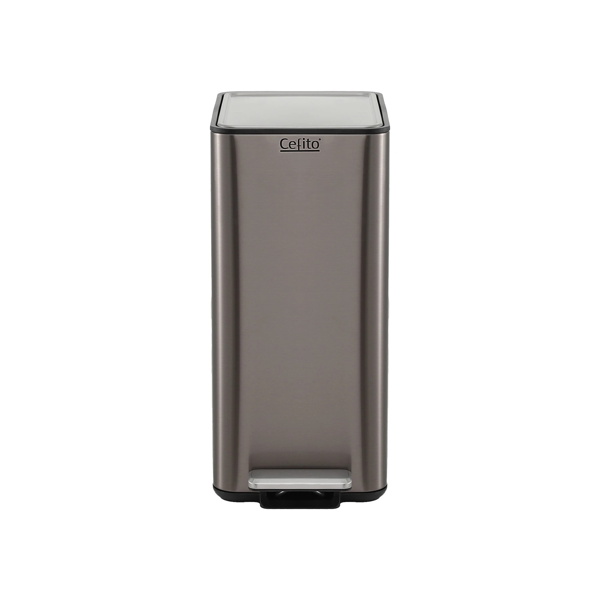 Cefito 15L Pedal Rubbish Bin Slim Soft Close Carbon Steel Garbage Bin ...