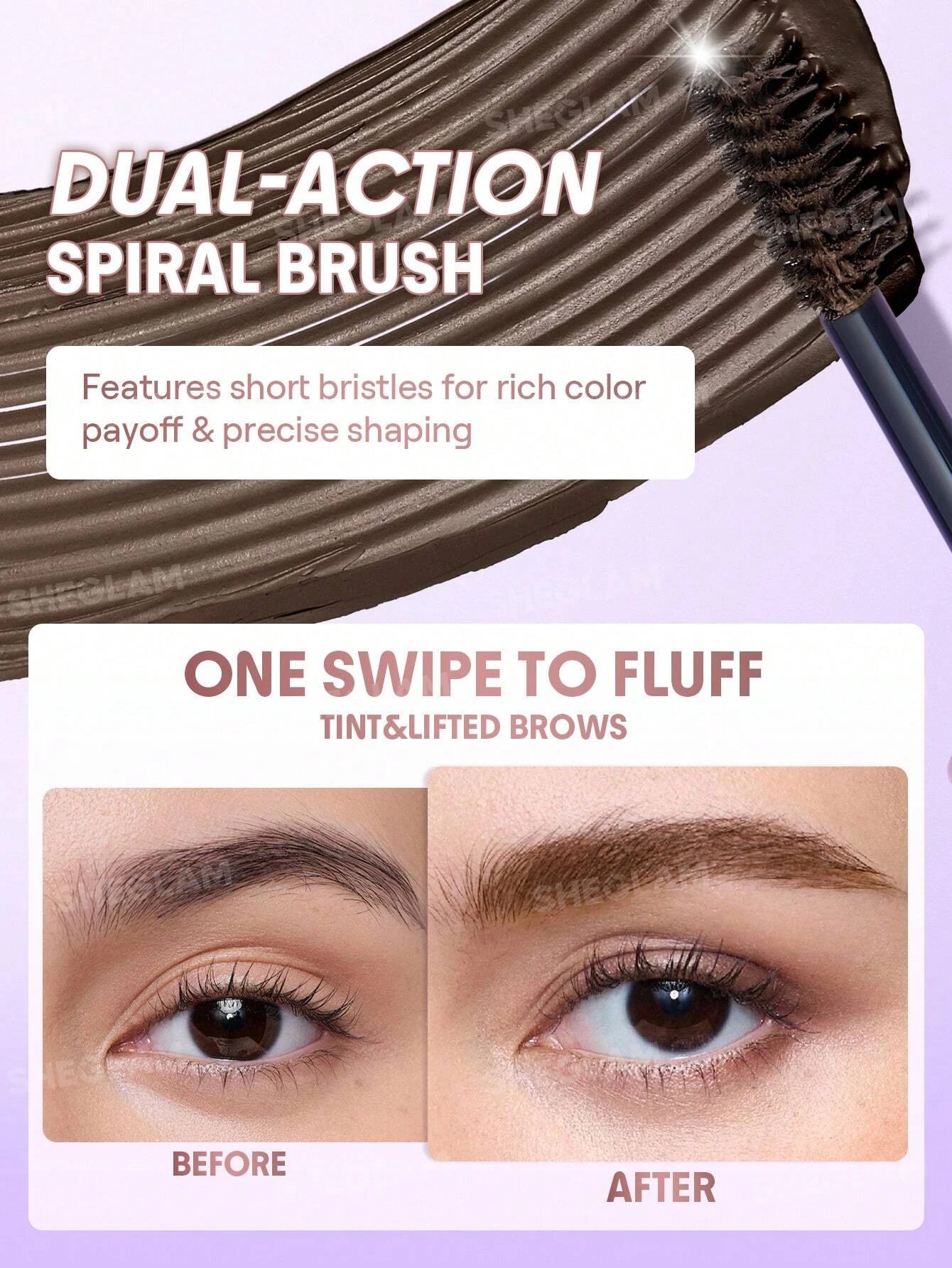 4 SHEGLAM Airy Tinted Volumizing Brow Mousse - Chocolate, 4 of 5