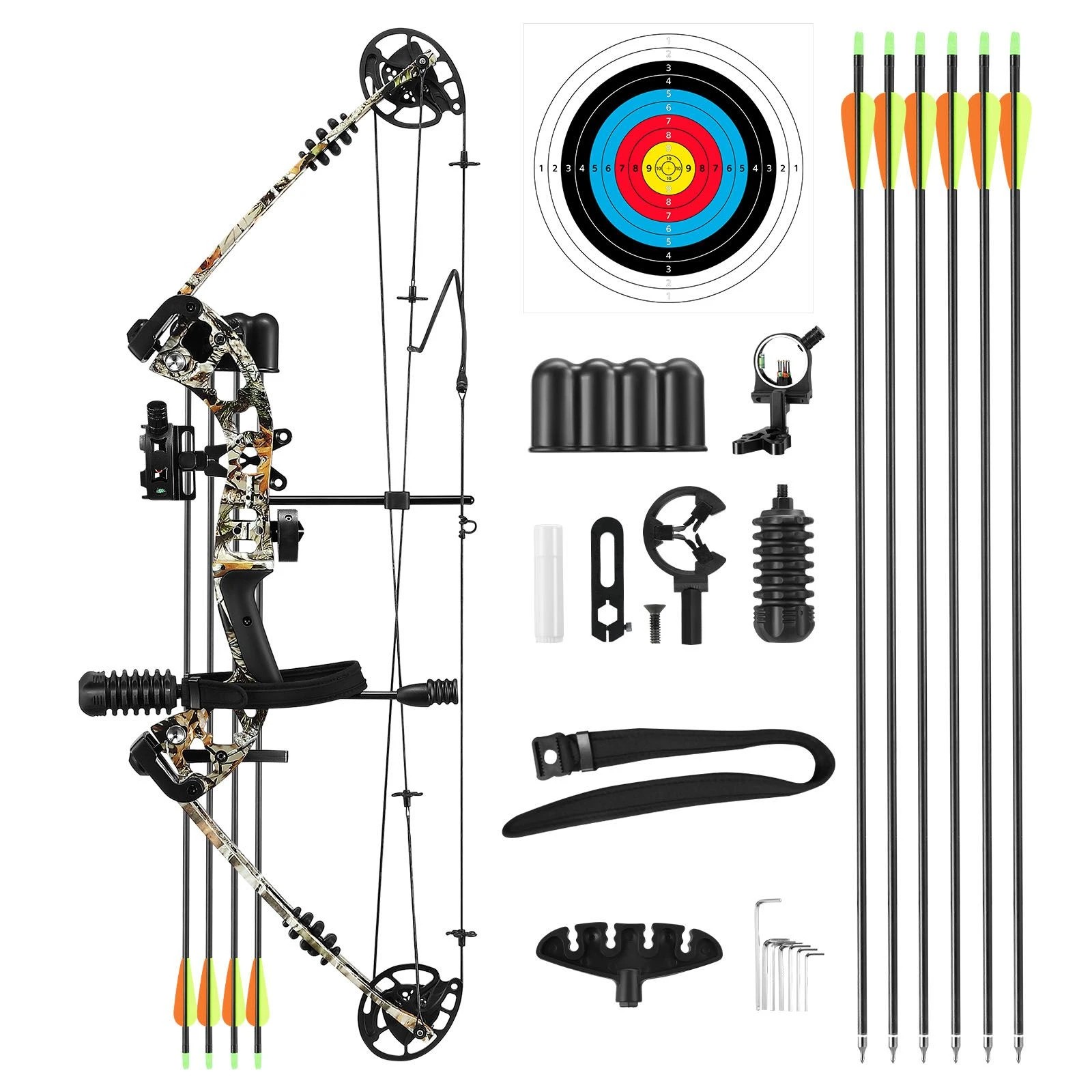 3 AUSWAY Compound Bow Arrow Archery Equipment Set Sports Hunting Target Shooting, 3 of 5