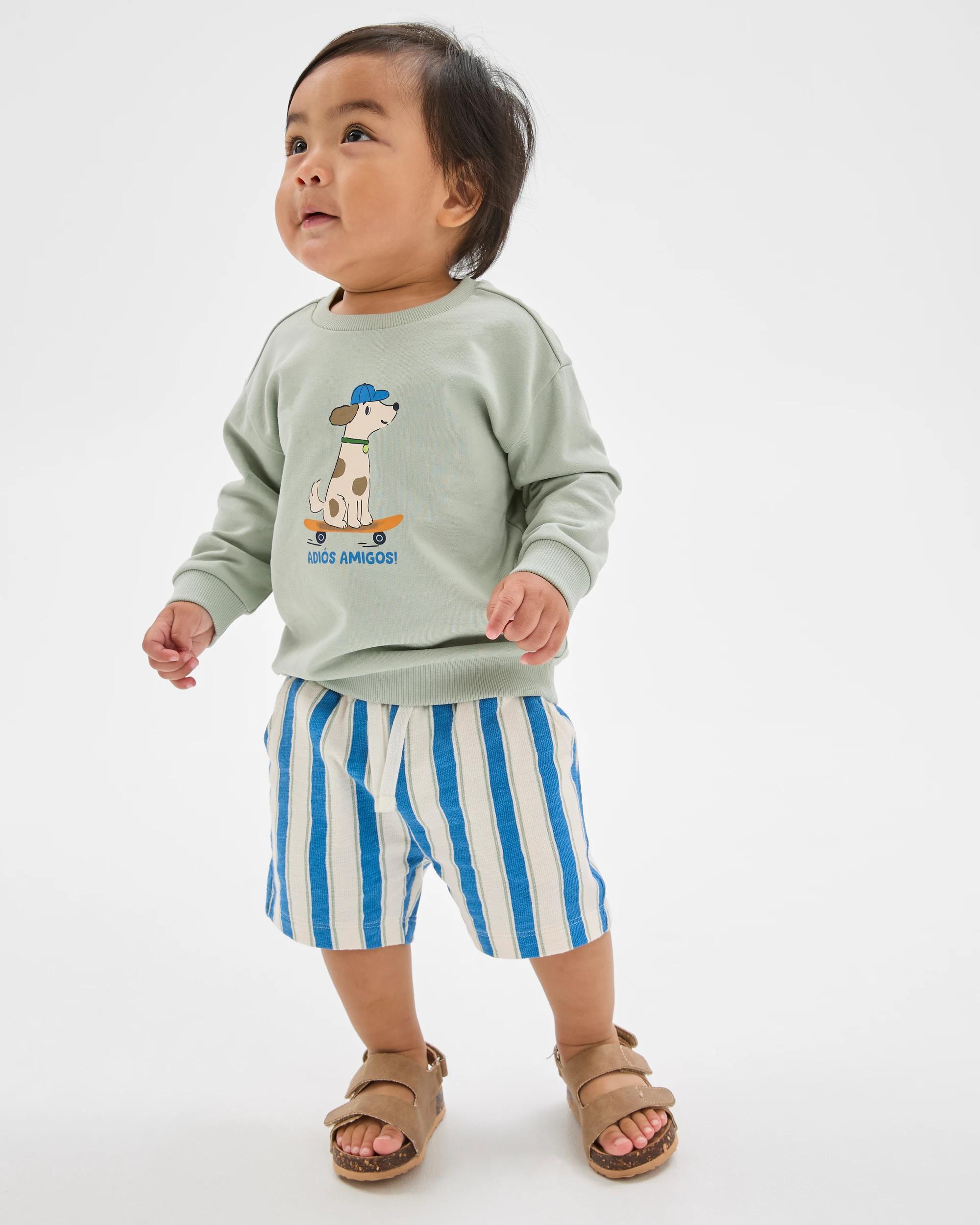 1 Target Baby Baby Organic Cotton Jumper and Shorts Set SAGE, 1 of 6