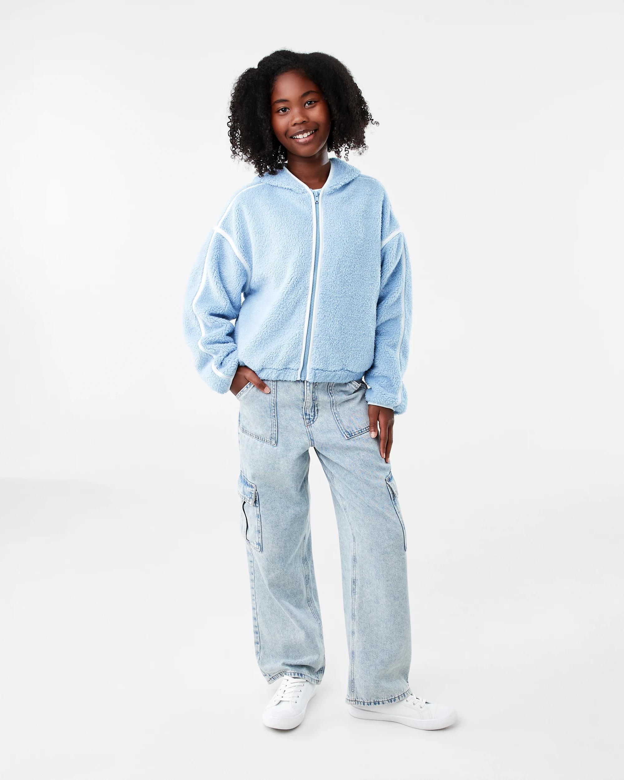 7 Teddy Fleece Sweatshirt Blu Kntky, 7 of 7